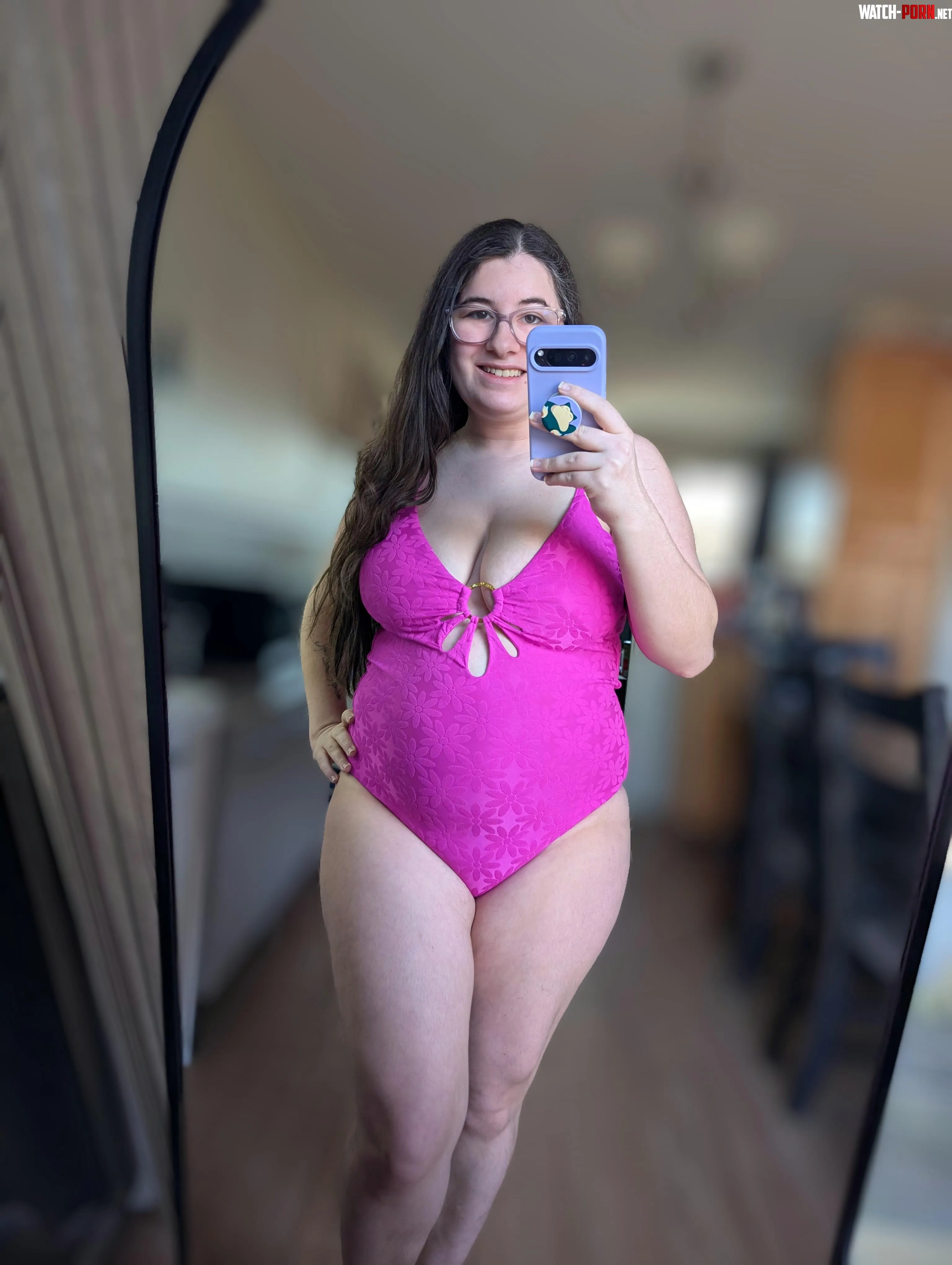 Hot pink one piece by onlylilac1