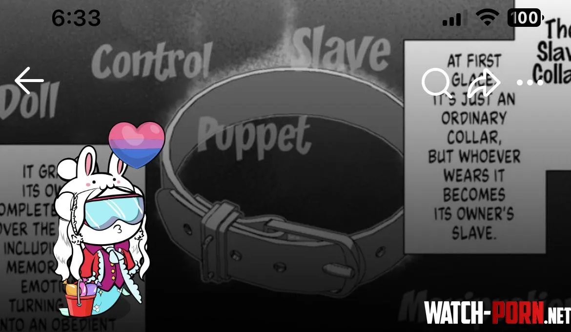 LF mono source: The slave collar. At first it’s just an ordinary collar, but whoever wears it becomes Its owners slave by testingafewthings