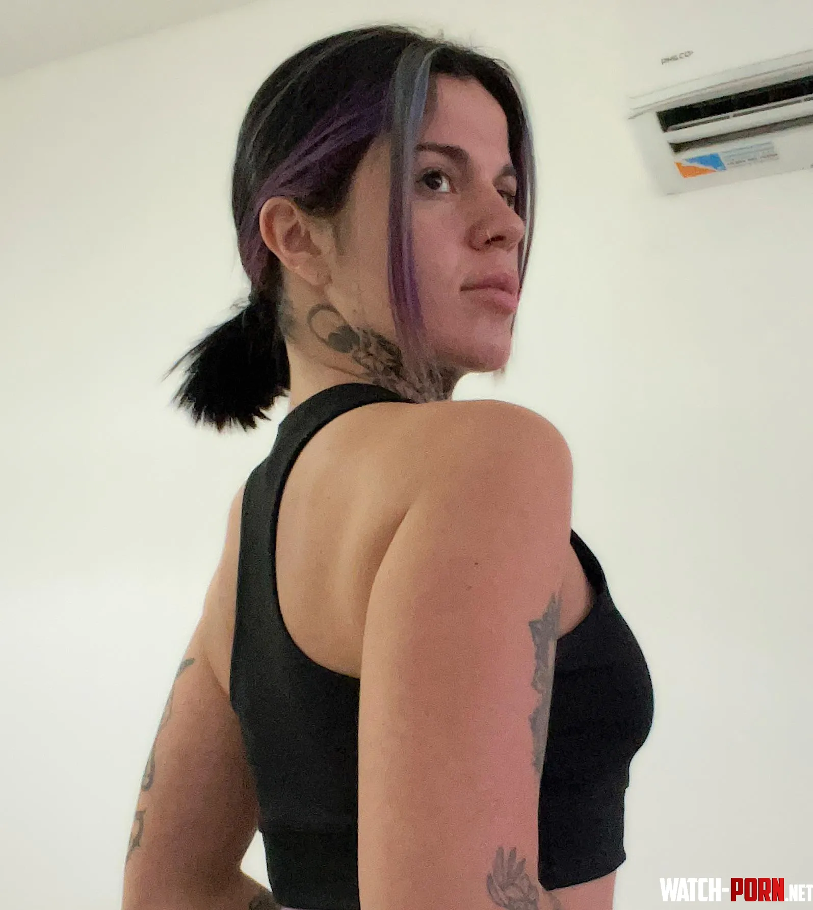 Pony tail in my short hair, I know that makes you horny by girlytattoo