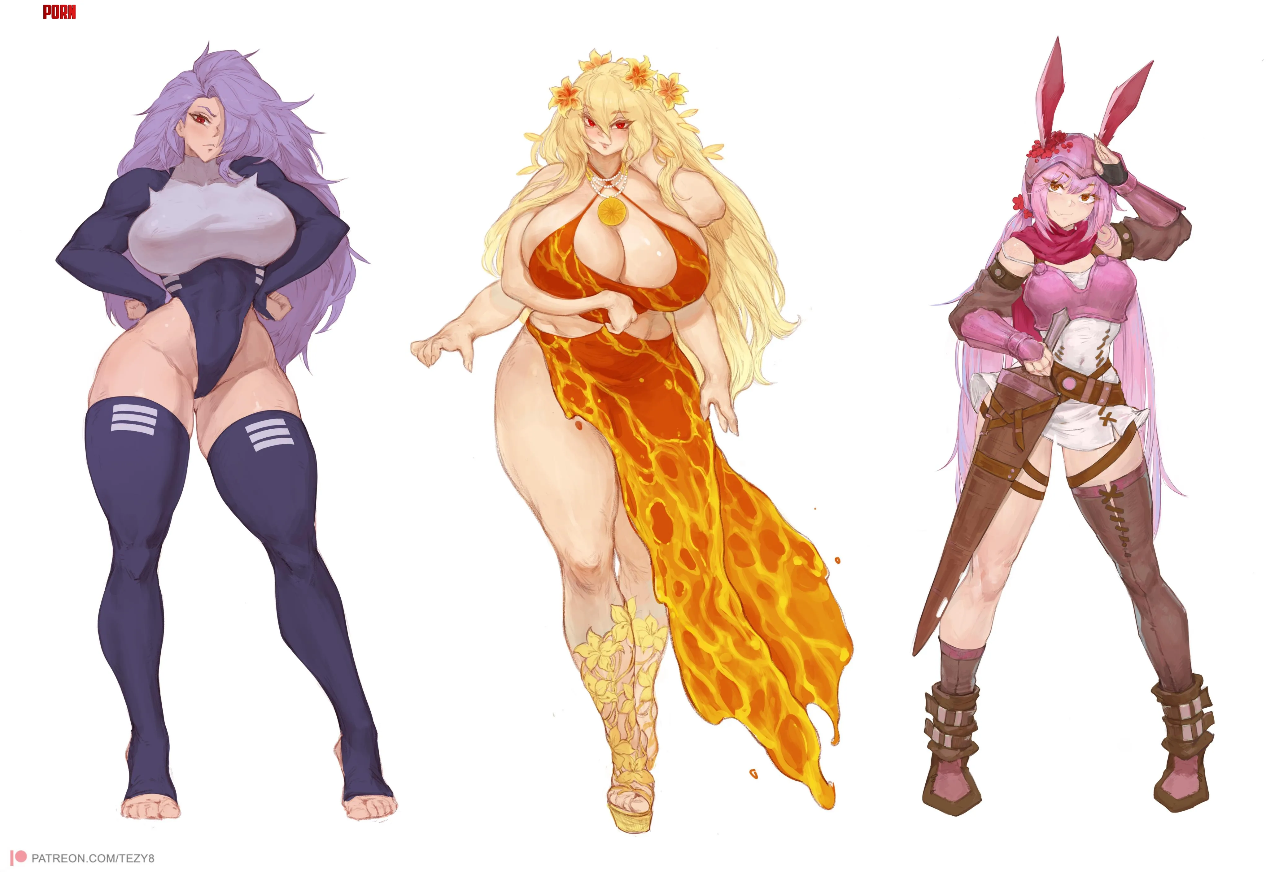 Pinup ladies [Tezy8 Art] by StarvingArtist2000