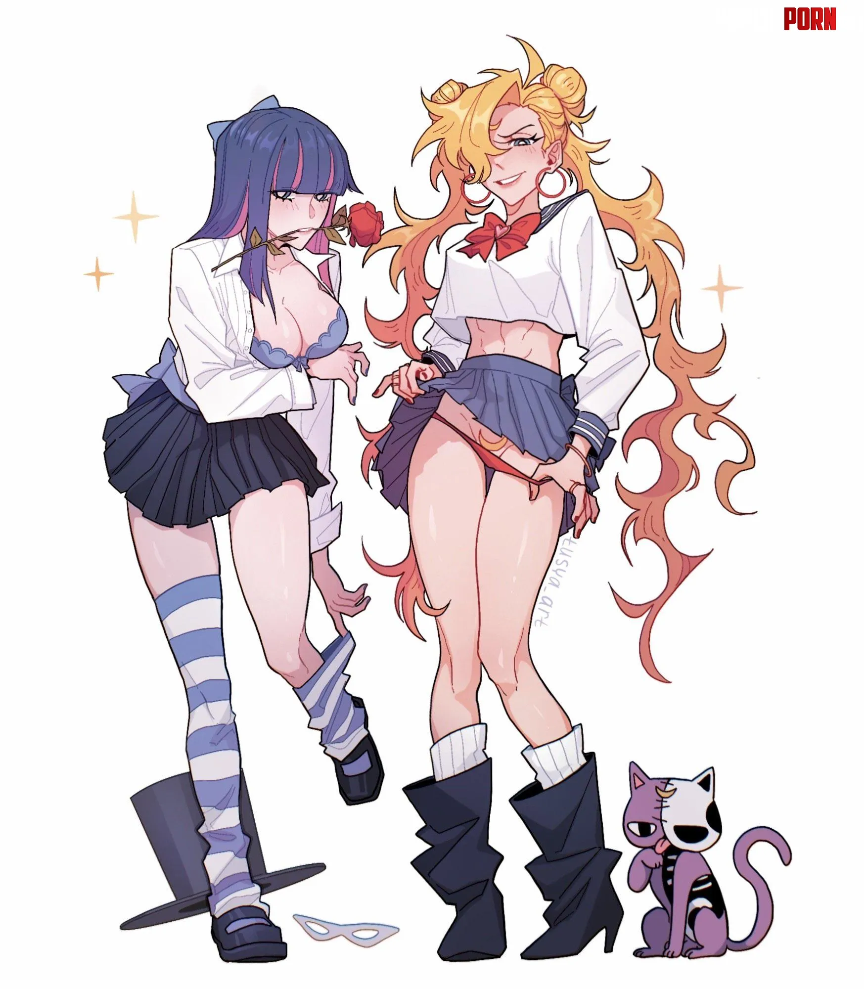 Panty&Stocking × sailor moon  [Panty & Stocking with Garterbelt] by Silent_Steak_9540