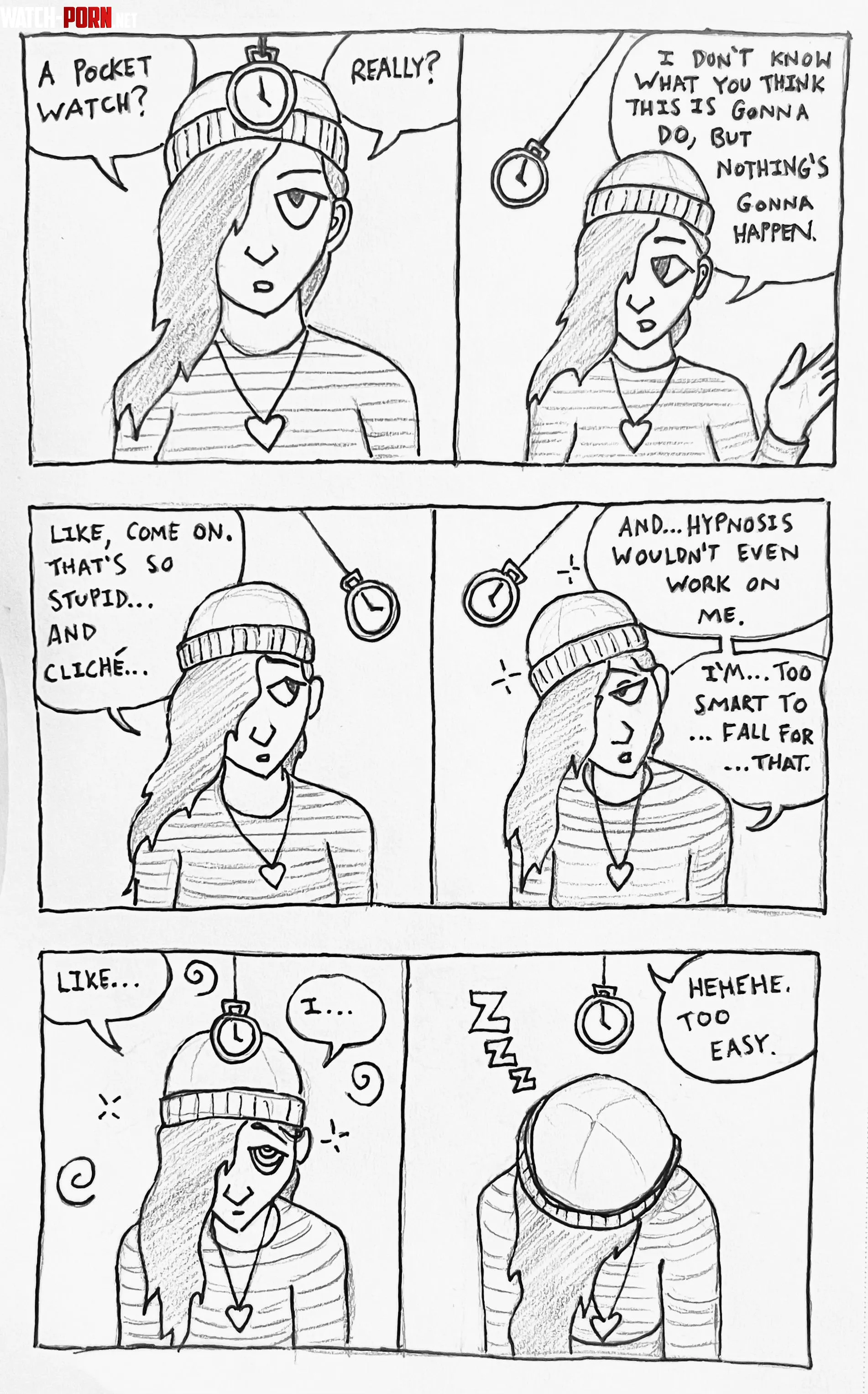 The five stages of hypnosis: Denial, Denial, Denial, Denial, and Sleep [OC] [FriendlyWraith on DeviantArt] by LivTheFriendlyWraith