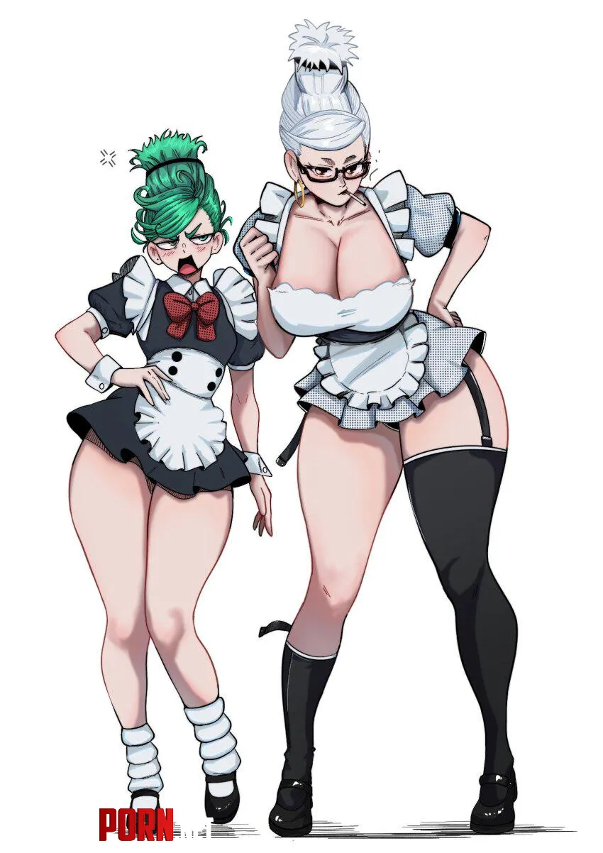 Tatsumaki and Seiko Ayase meido outfits by NoBlacksmith6