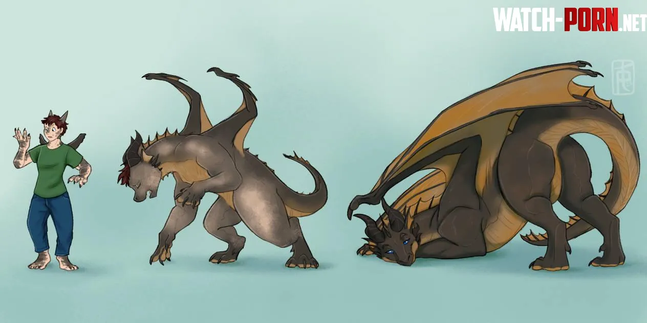black female dragon transformation (PalehornTea) by PossessionKey4982