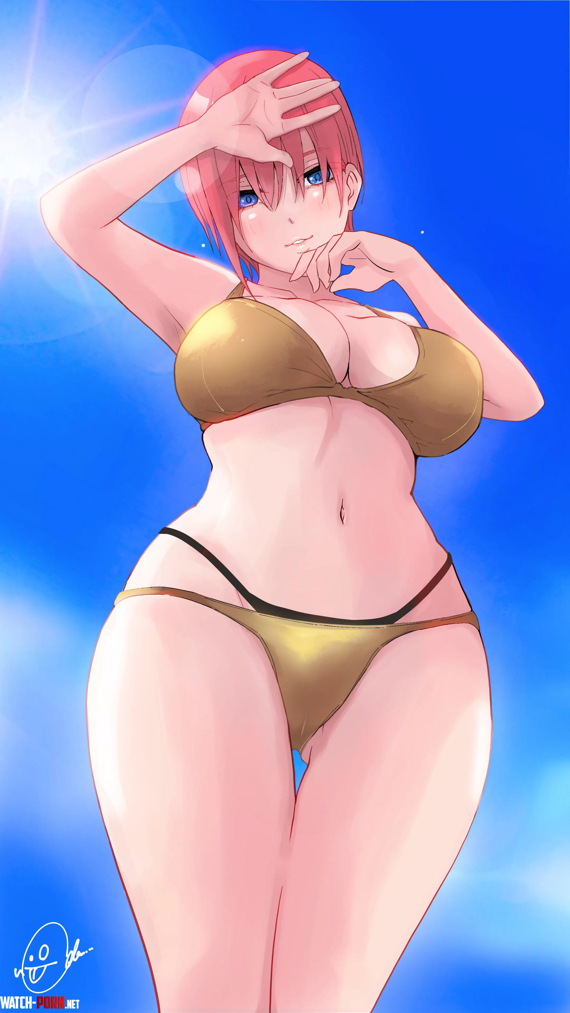 Ichika Nakano Wearing Her Gold Bikini [Quintessential Quintuplets] by Csxc