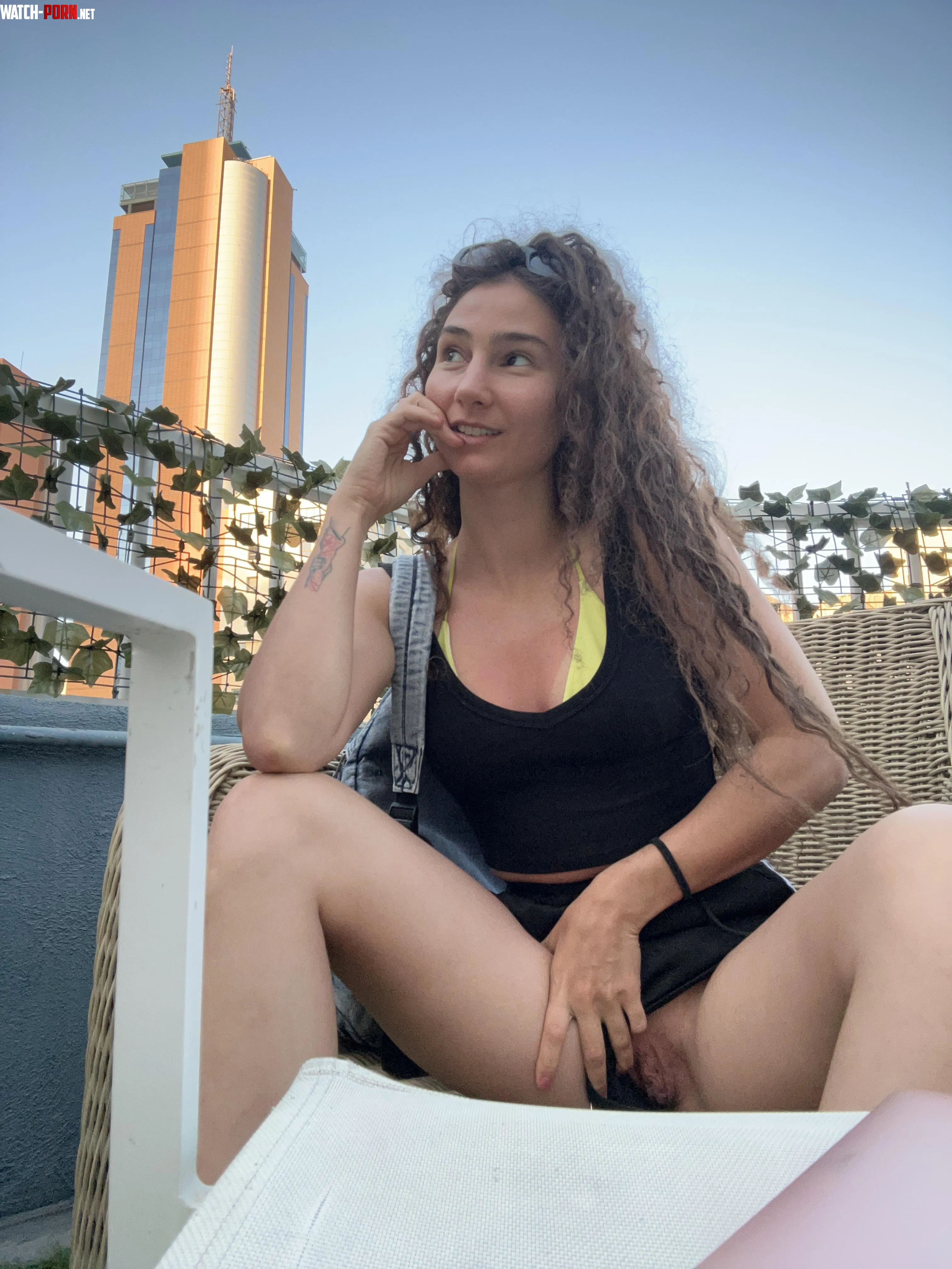 Flashing at the rooftop of my hostel by OF-movementt