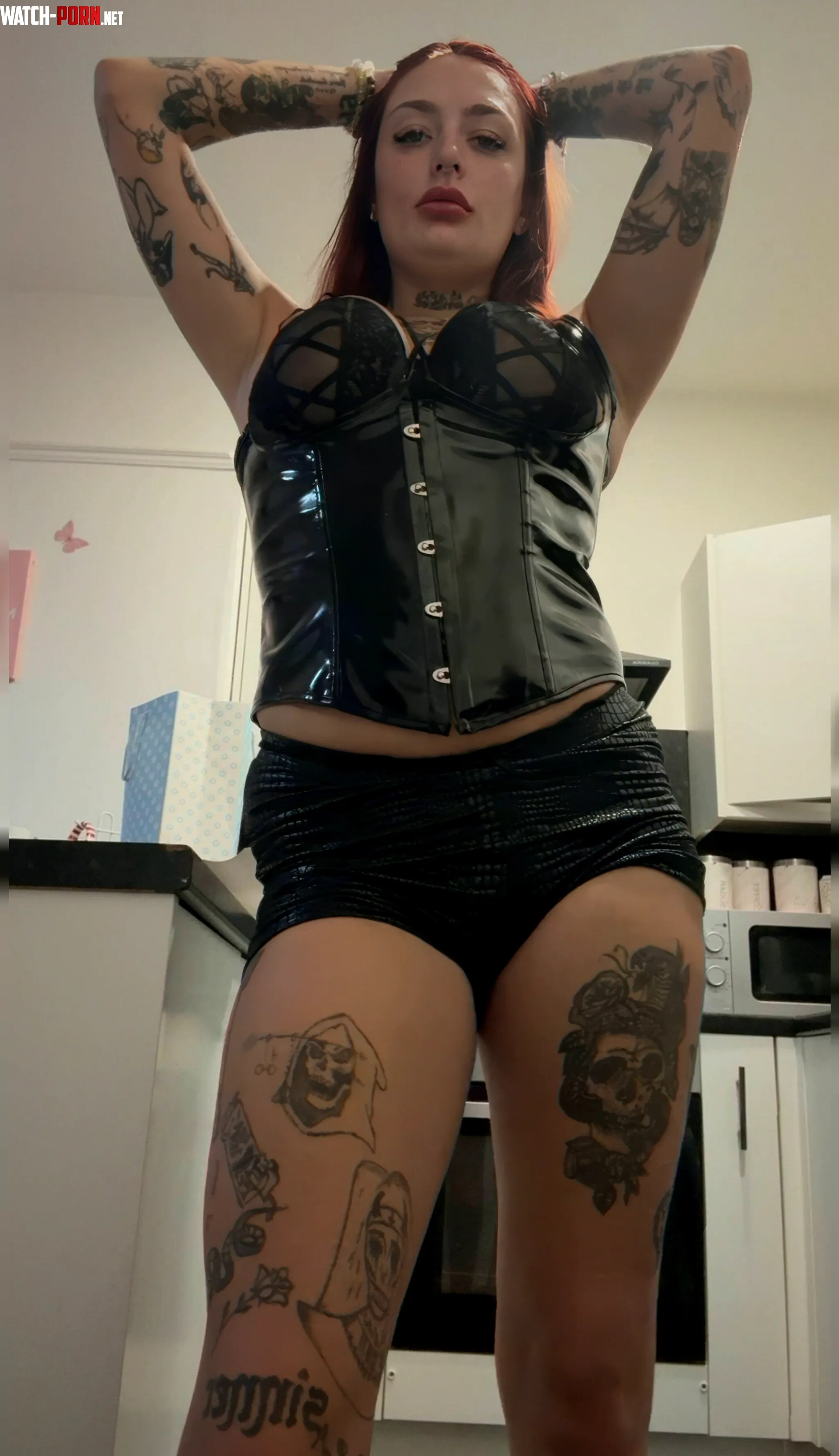 kneel and worship this latex sheen on my thighs by SassApril