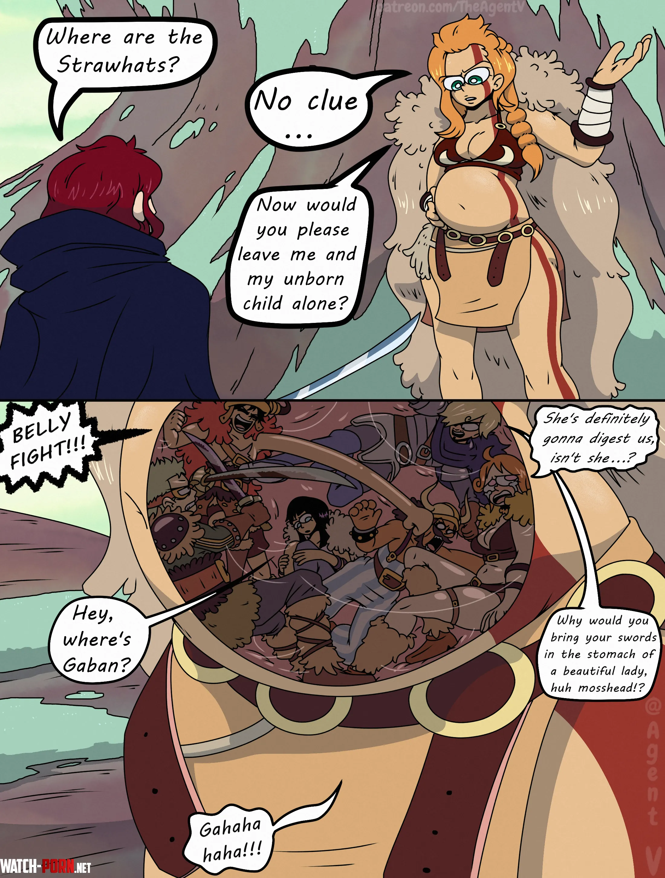 {image} Belly Fight (ONE PIECE MANGA SPOILERS!!!) [F/Multiple] [Giantess] (AgentV) by Normal_Speech_506
