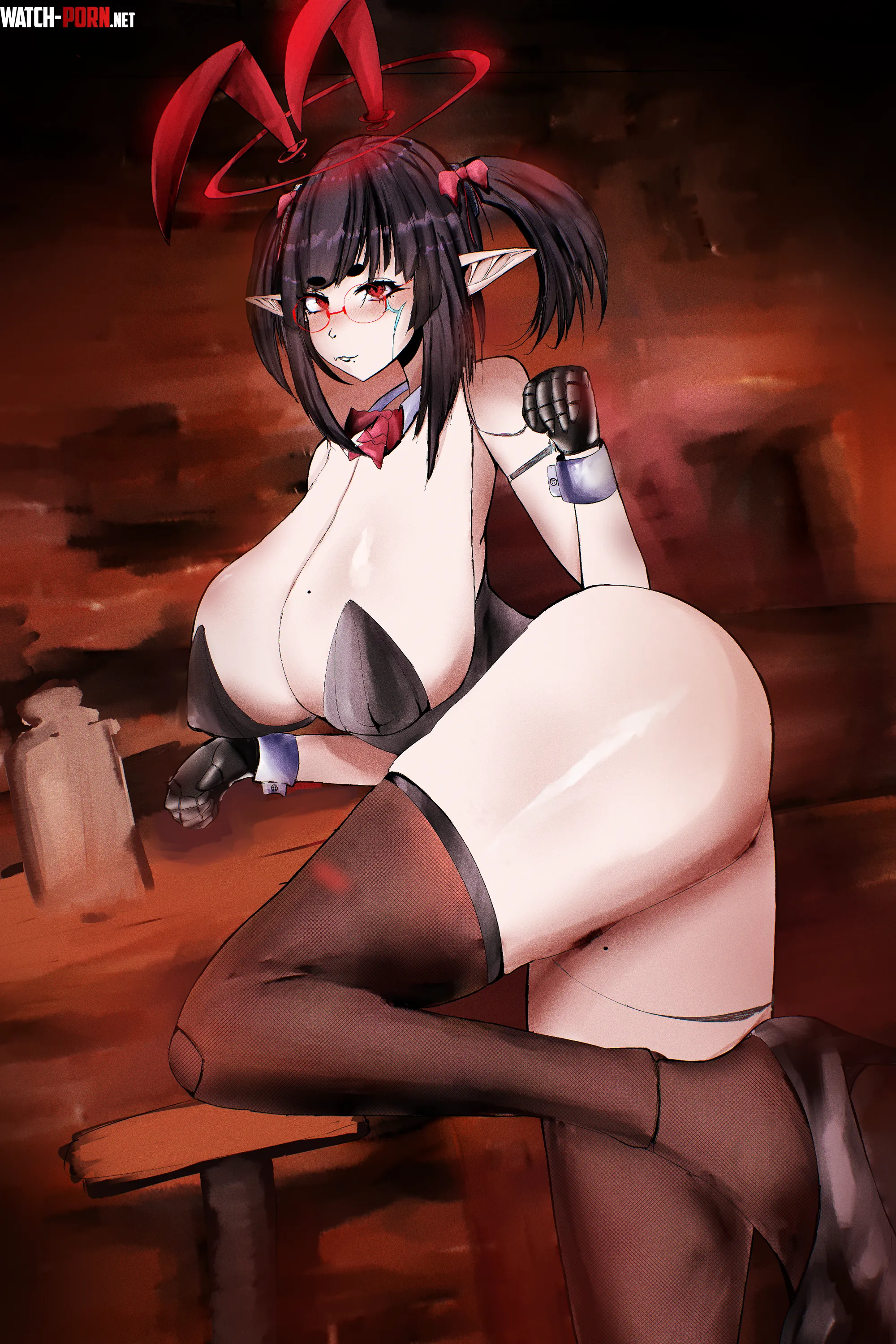 Robo-elf secretary in bunny suit ready to serve! (OC) by iSimpForSmolShark