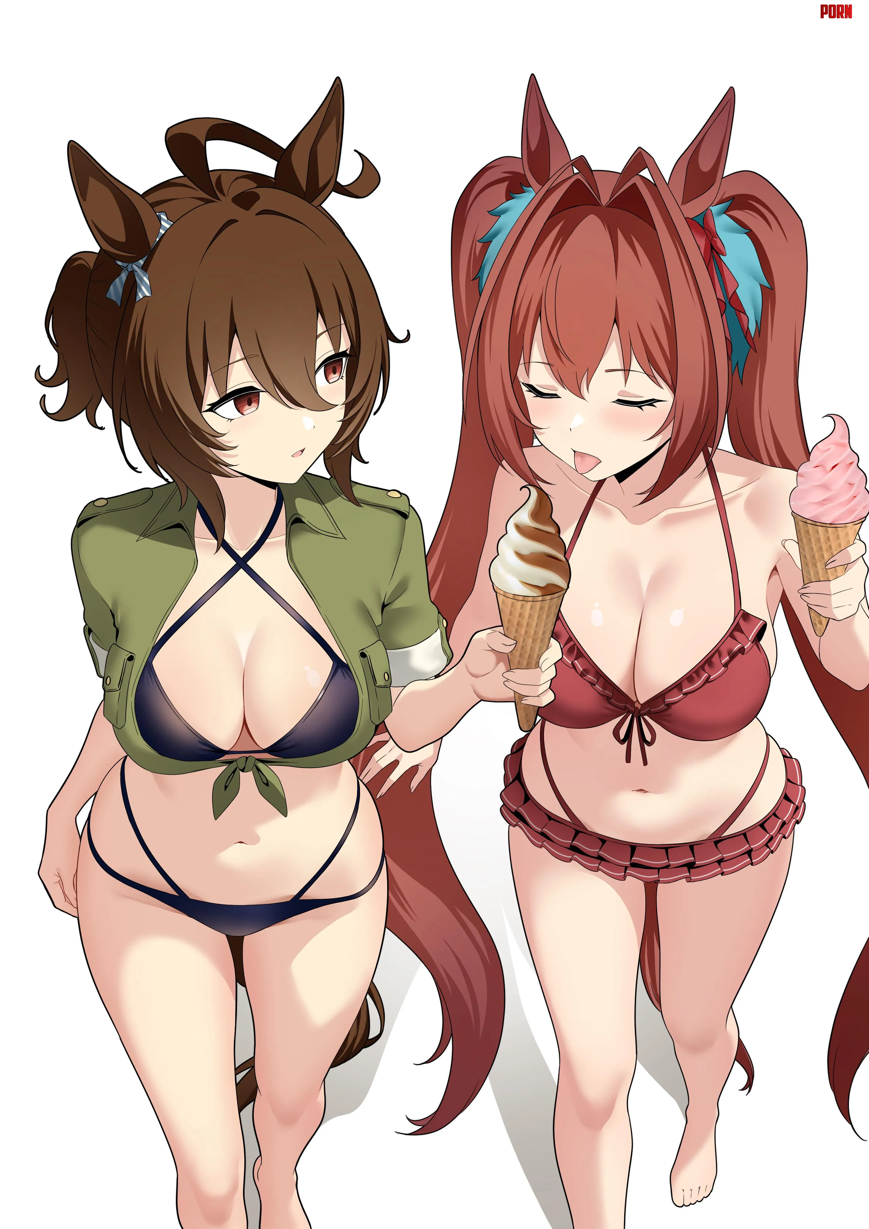 Agnes Tachyon & Daiwa Scarlet eating Ice cream by Silent_Steak_9540
