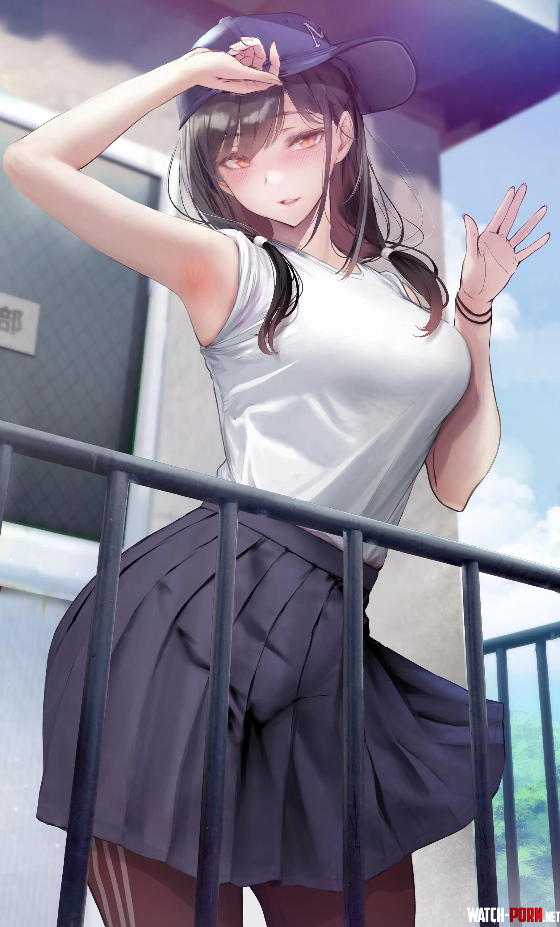 She shows her armpits to motivate you during baseball practice by Level-Ad5048