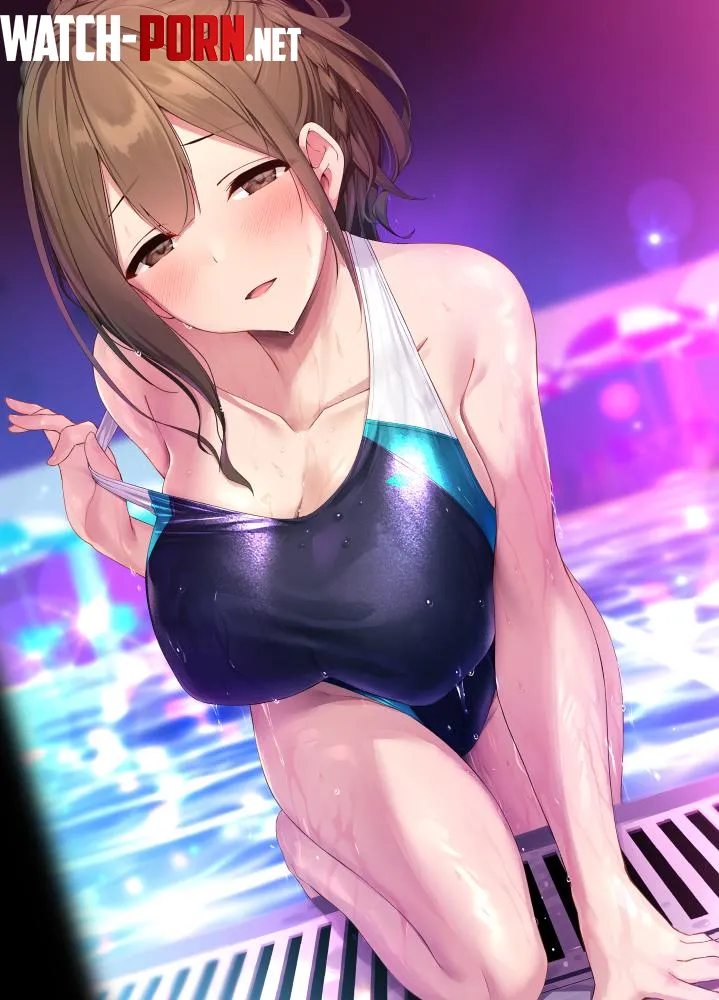 Chiyuki in shiny swimsuit at the pool (satou kuuki) [iDOLM@STER / iDOLM@STER Shiny Colors] by elegantloveglimmer
