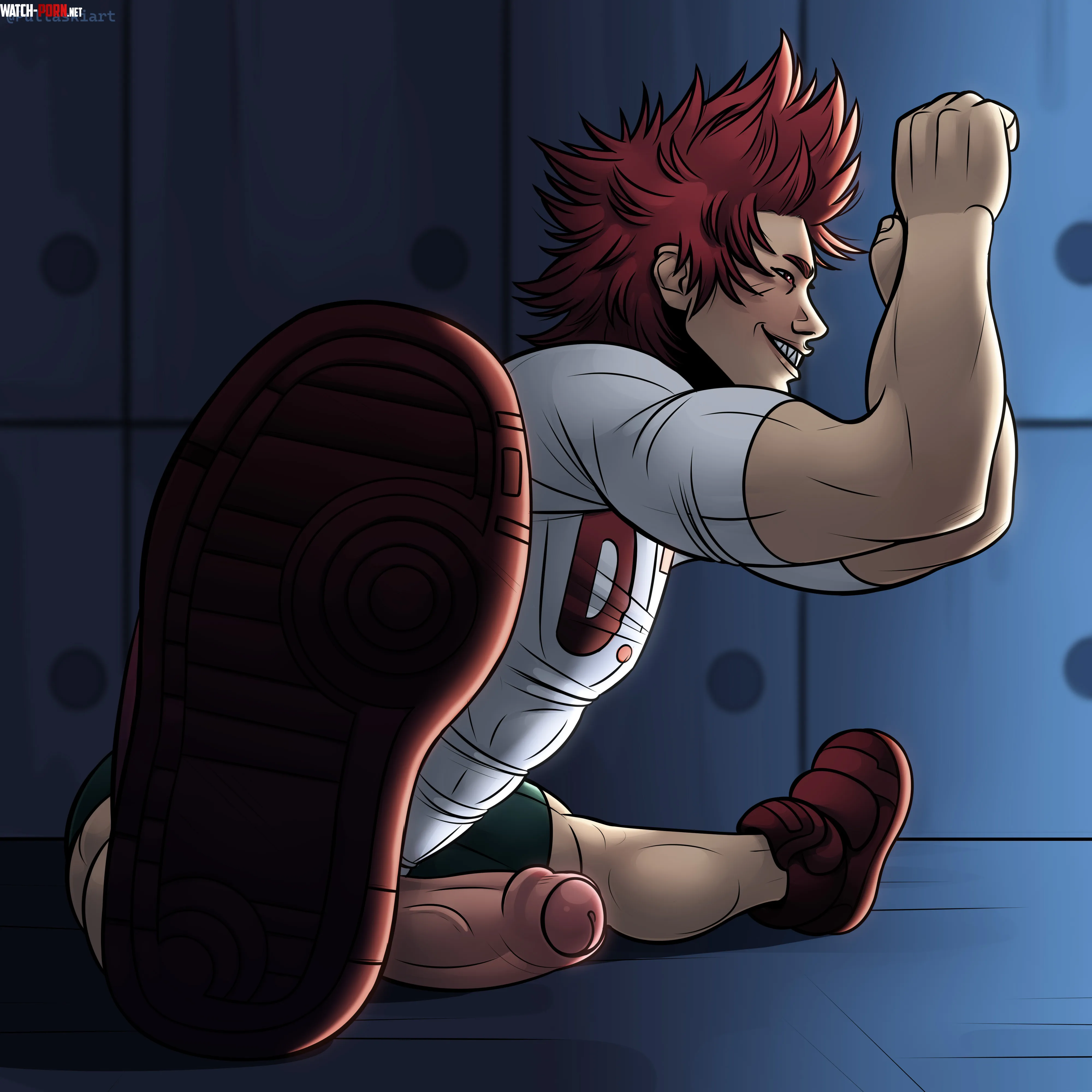 Kirishima doing splits (pullaskiart) by EternalSnow05