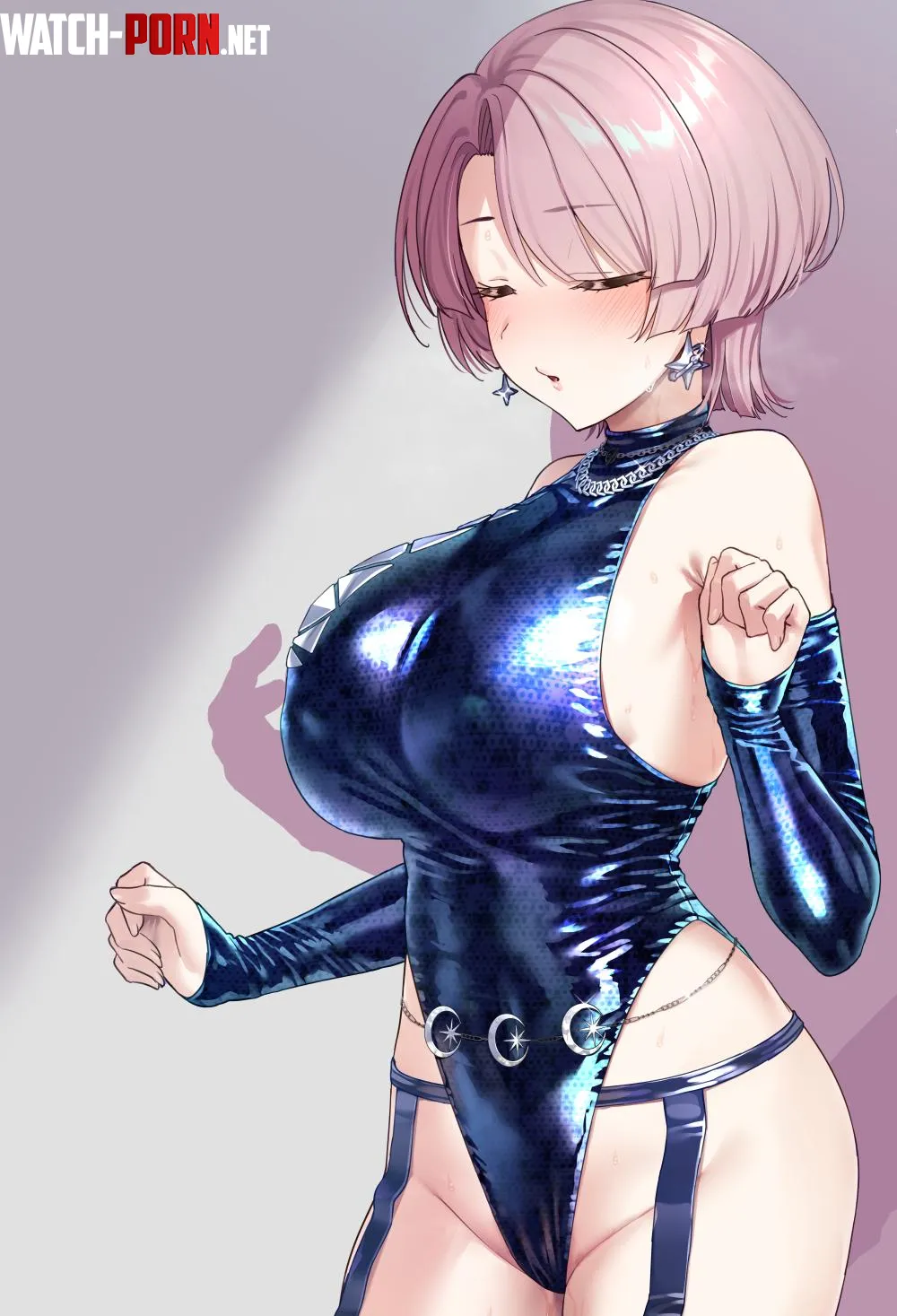 Mao in shiny turtleneck leotard (satou kuuki) by elegantloveglimmer