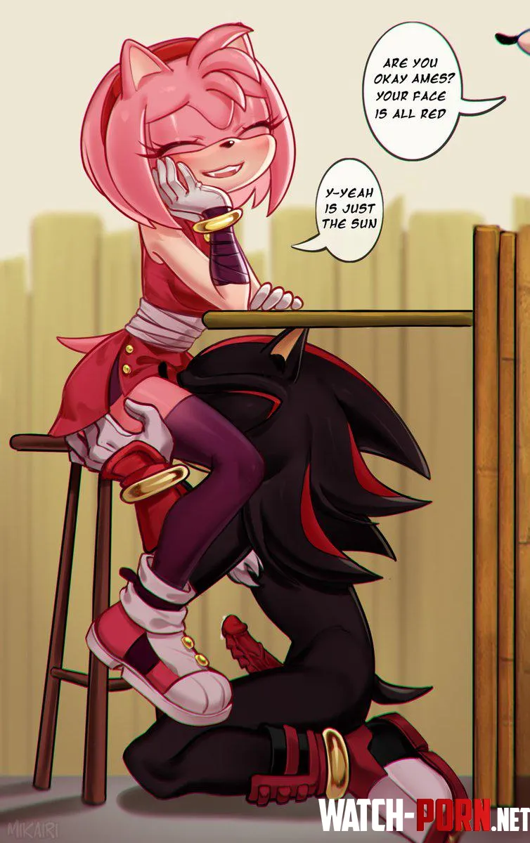 Shadow making Amy blush [MF] (Mikairi) by Illustrious-Ice9656