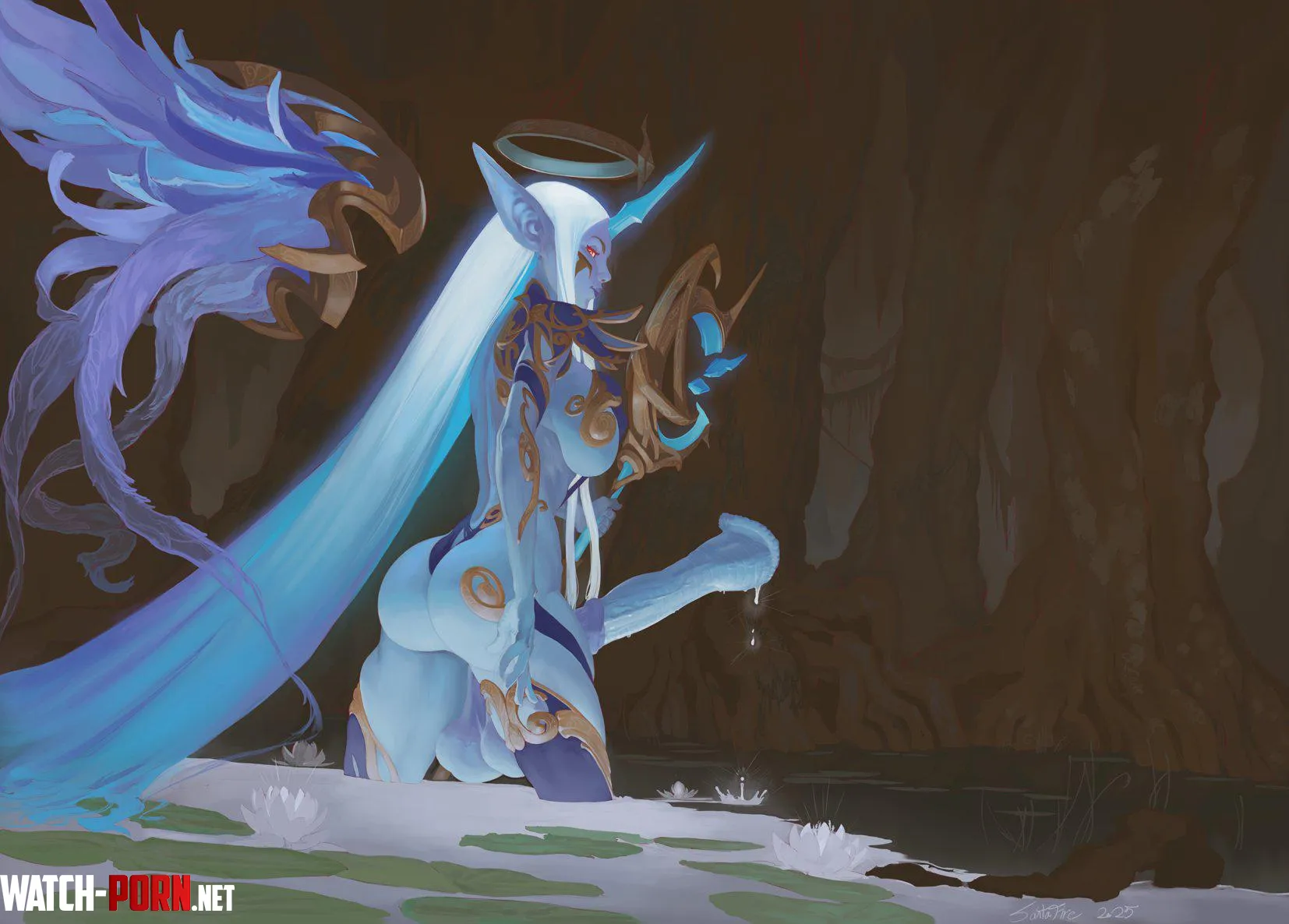 Soraka caught you peeking. (Santafire) by Short-Ad224