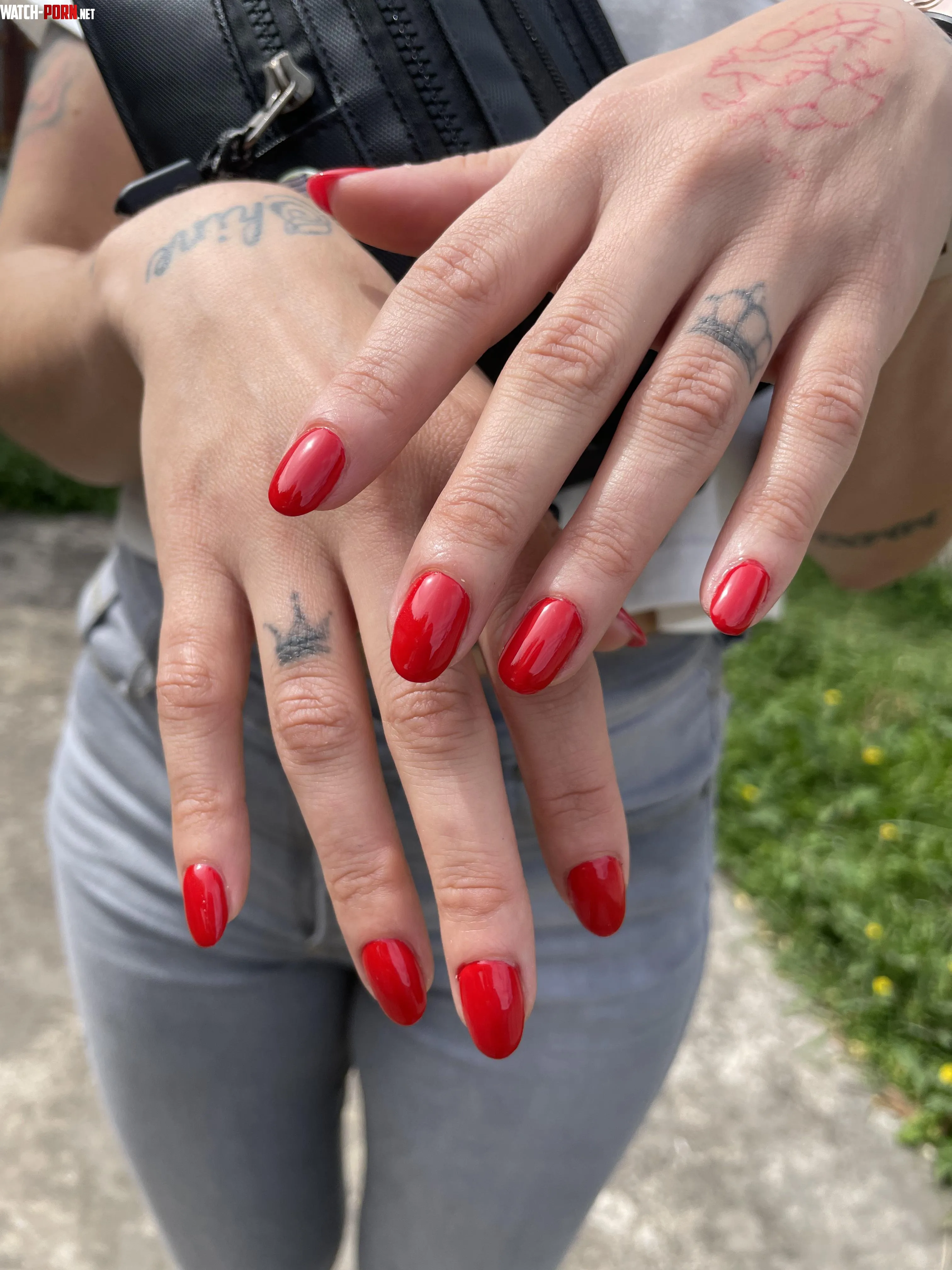 Red passion on the nails and on the bed by South-Obligation-486