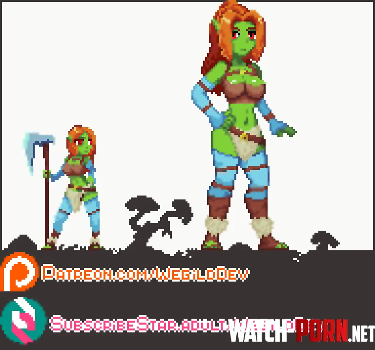 [The Outcast Tribe] Testing out new canvas, prototyping side-art for my pregnancy-focused game. How did I do? by Hot-Entertainer1331