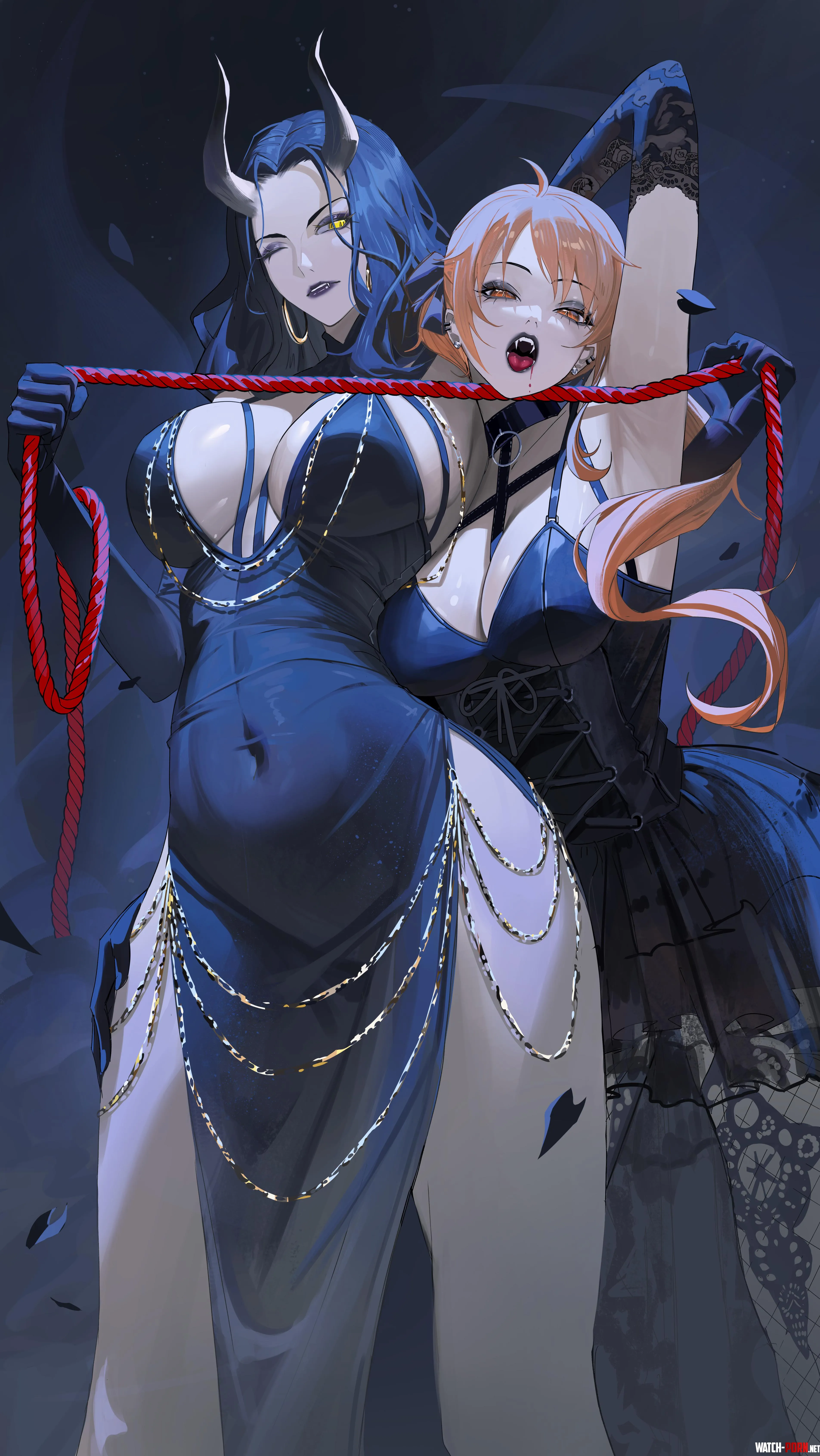 Demon Robin & Vampire Nami by Silent_Steak_9540
