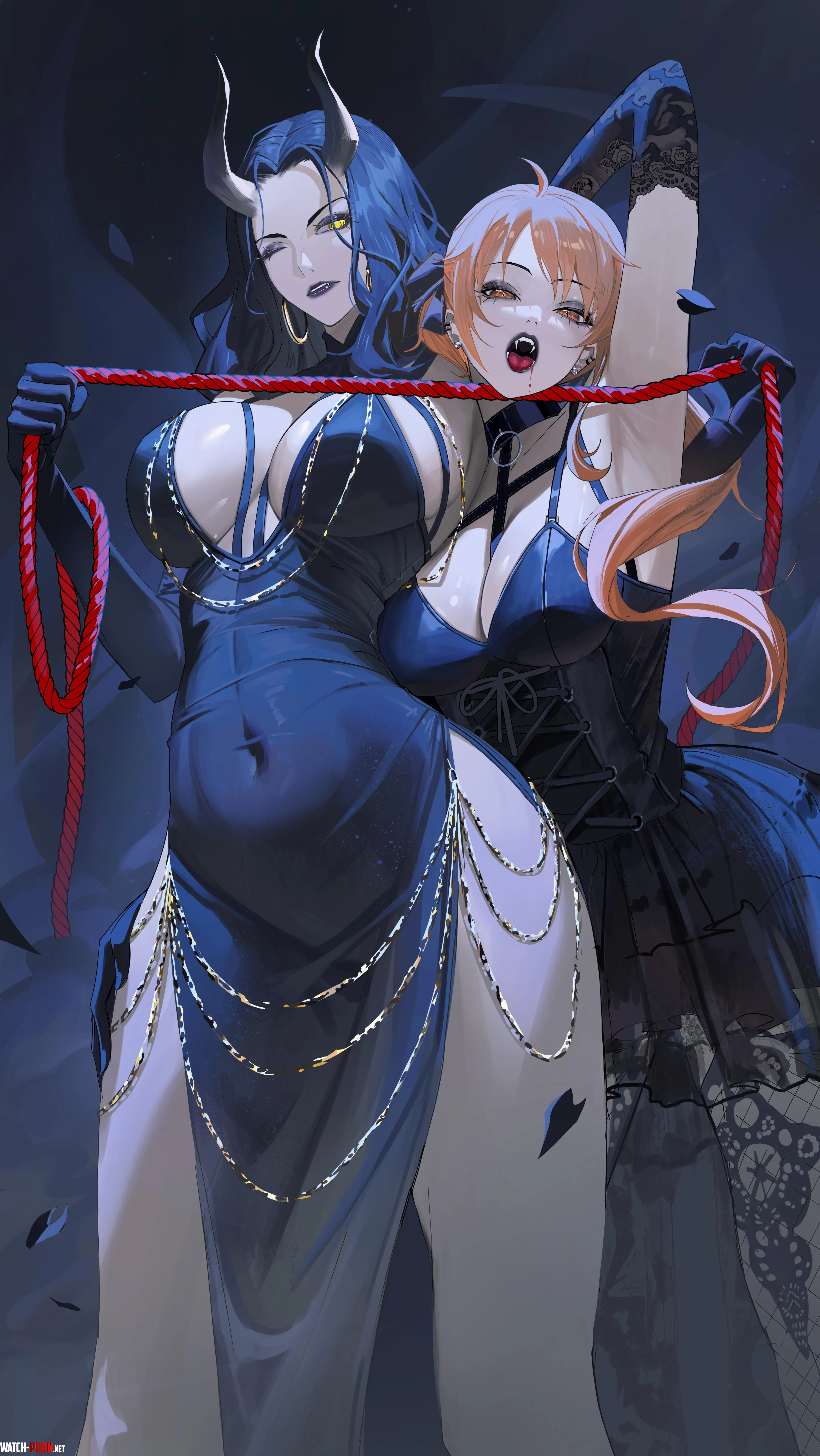 Demon Robin & Vampire Nami by Silent_Steak_9540