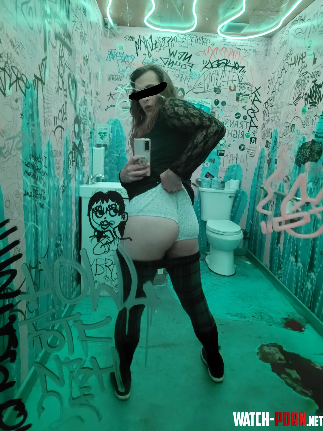 Lil' Self Wedgie in a Bar Bathroom by SeattleFemboy