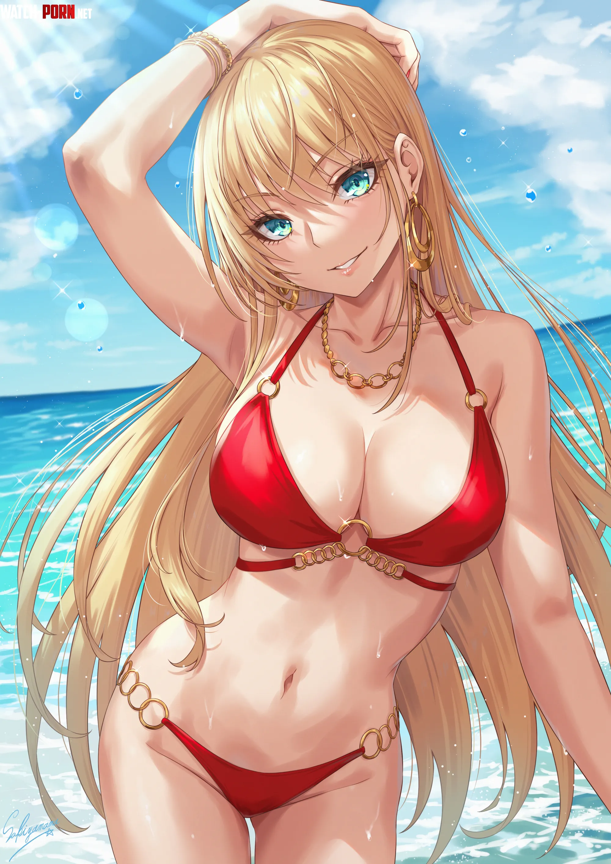 Blonde Beauty at the Beach [Original] by A_MASSIVE_PERVERT