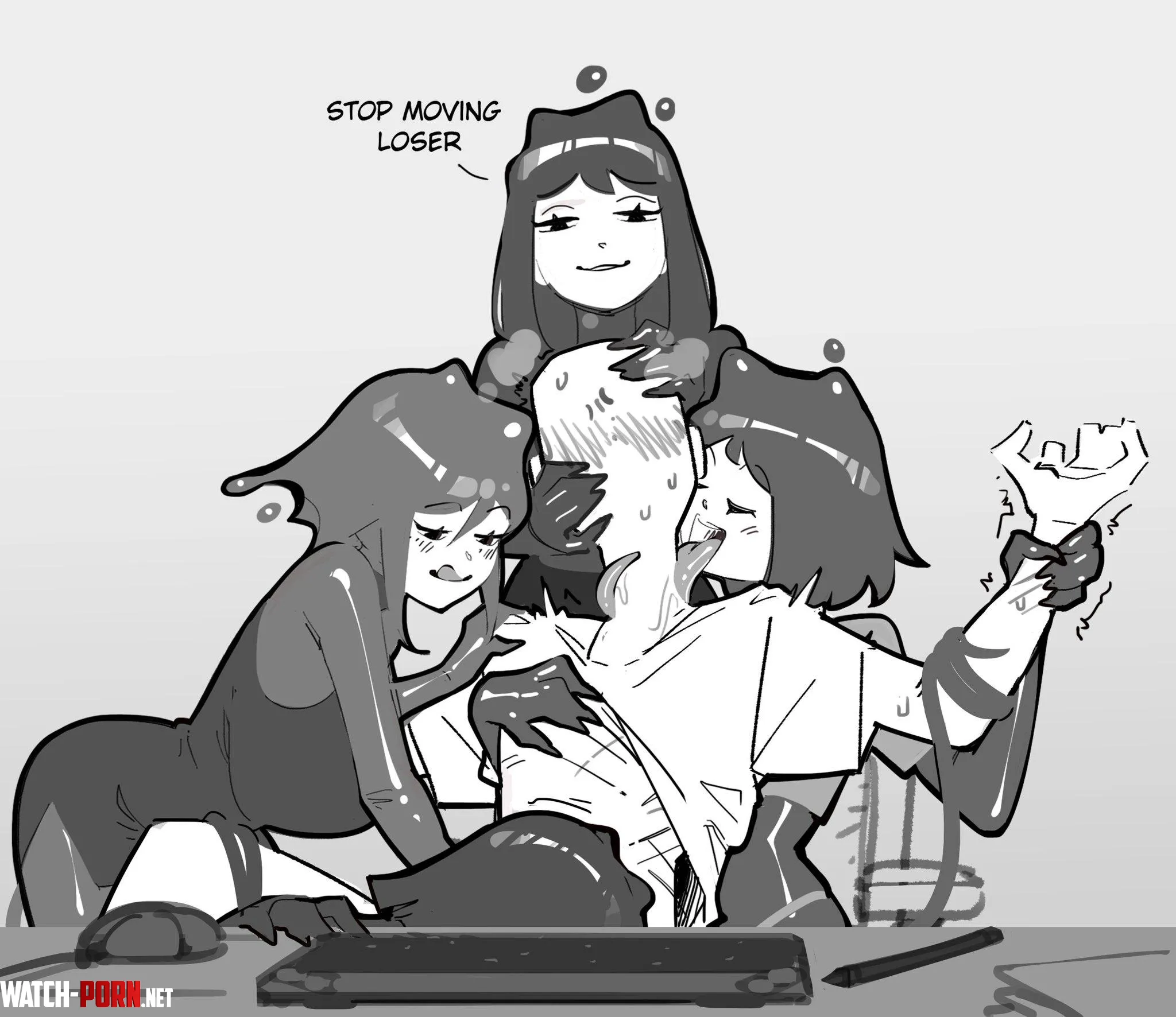 Restrained and drained by Somanycookies1
