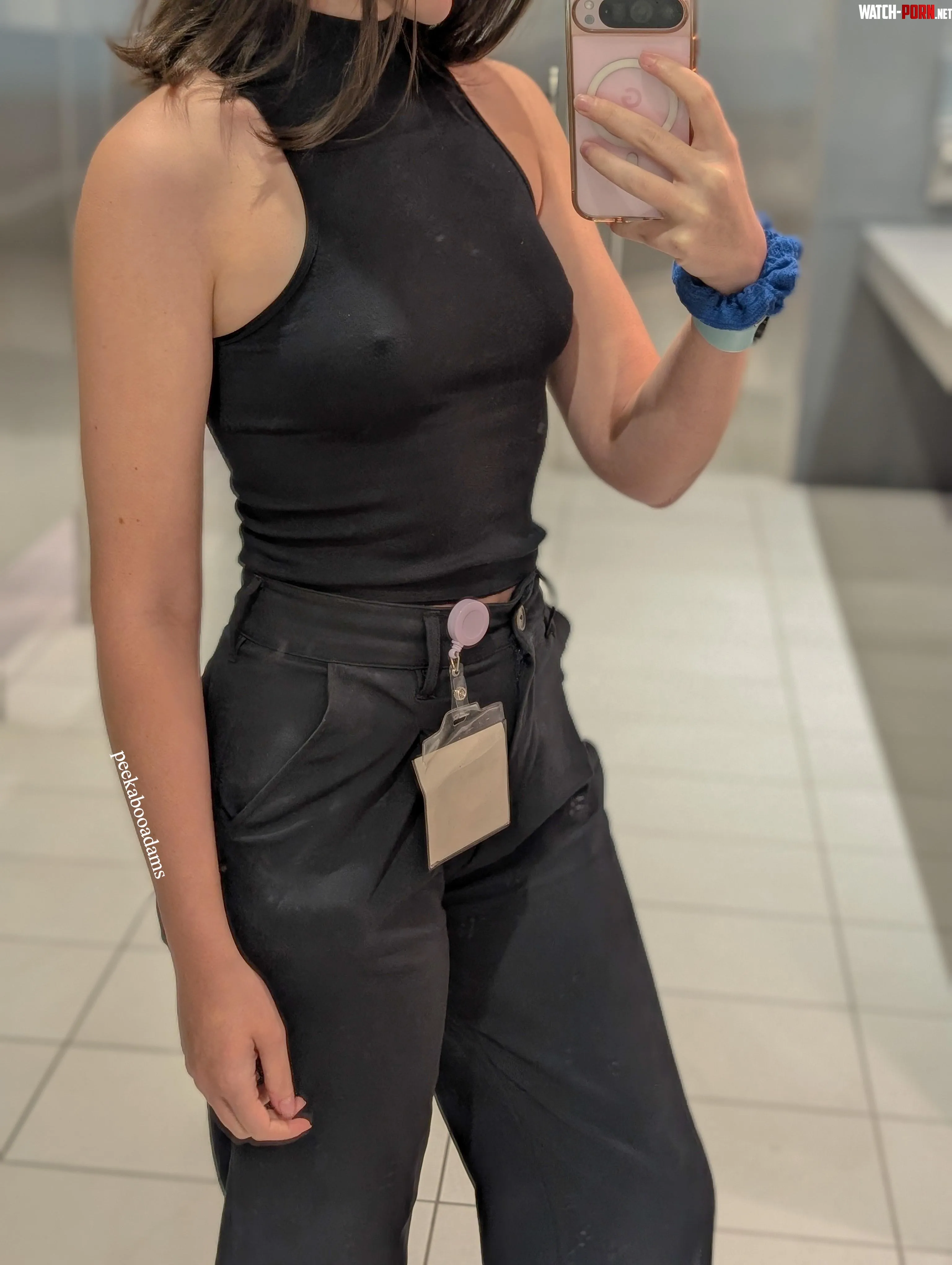 I guess you can still tell I'm braless even when I wear all black by peekabooadams