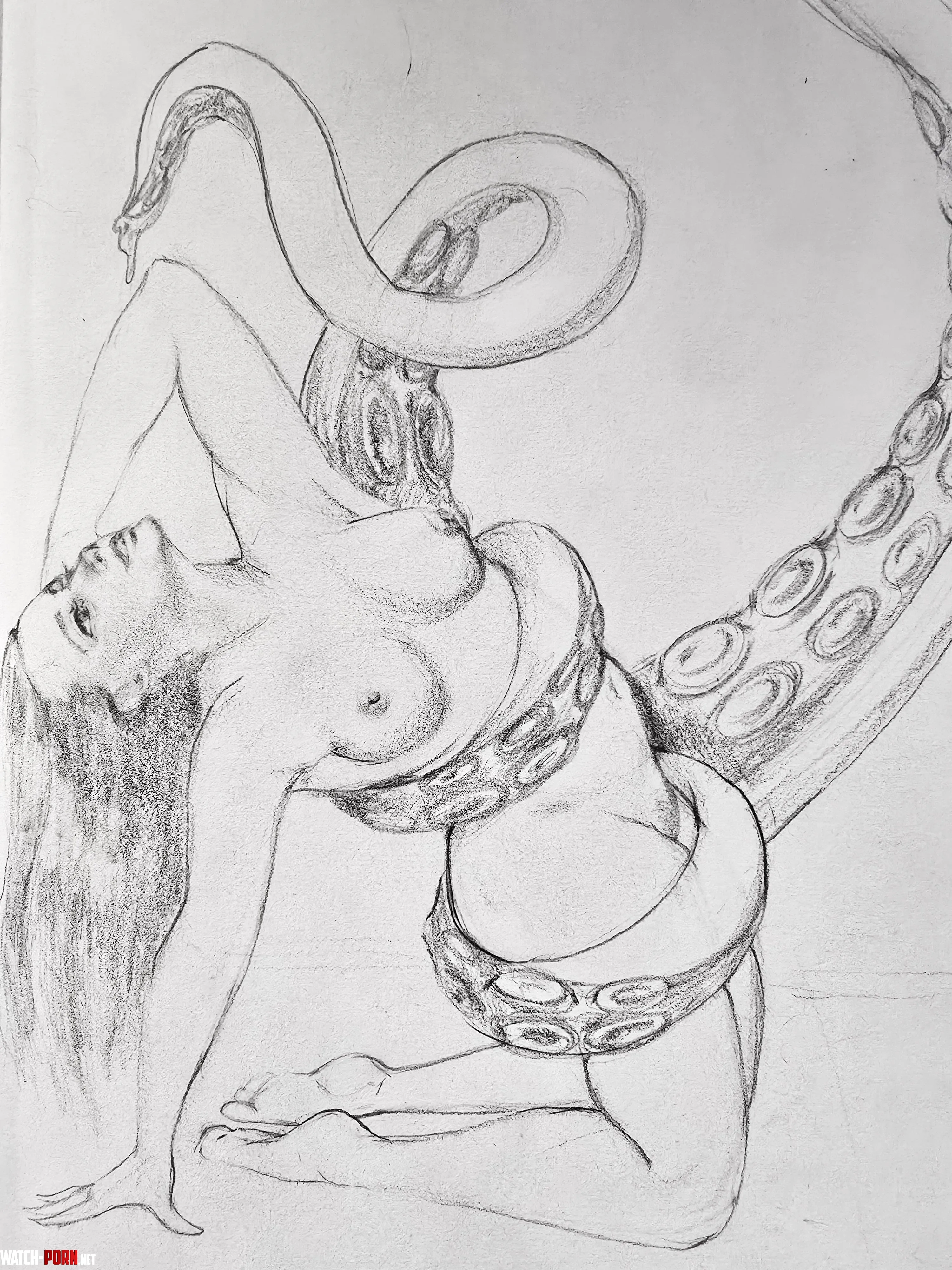 Summoming Cthulhu didn't go as planned. Sketch by me by ConsumeCrayons