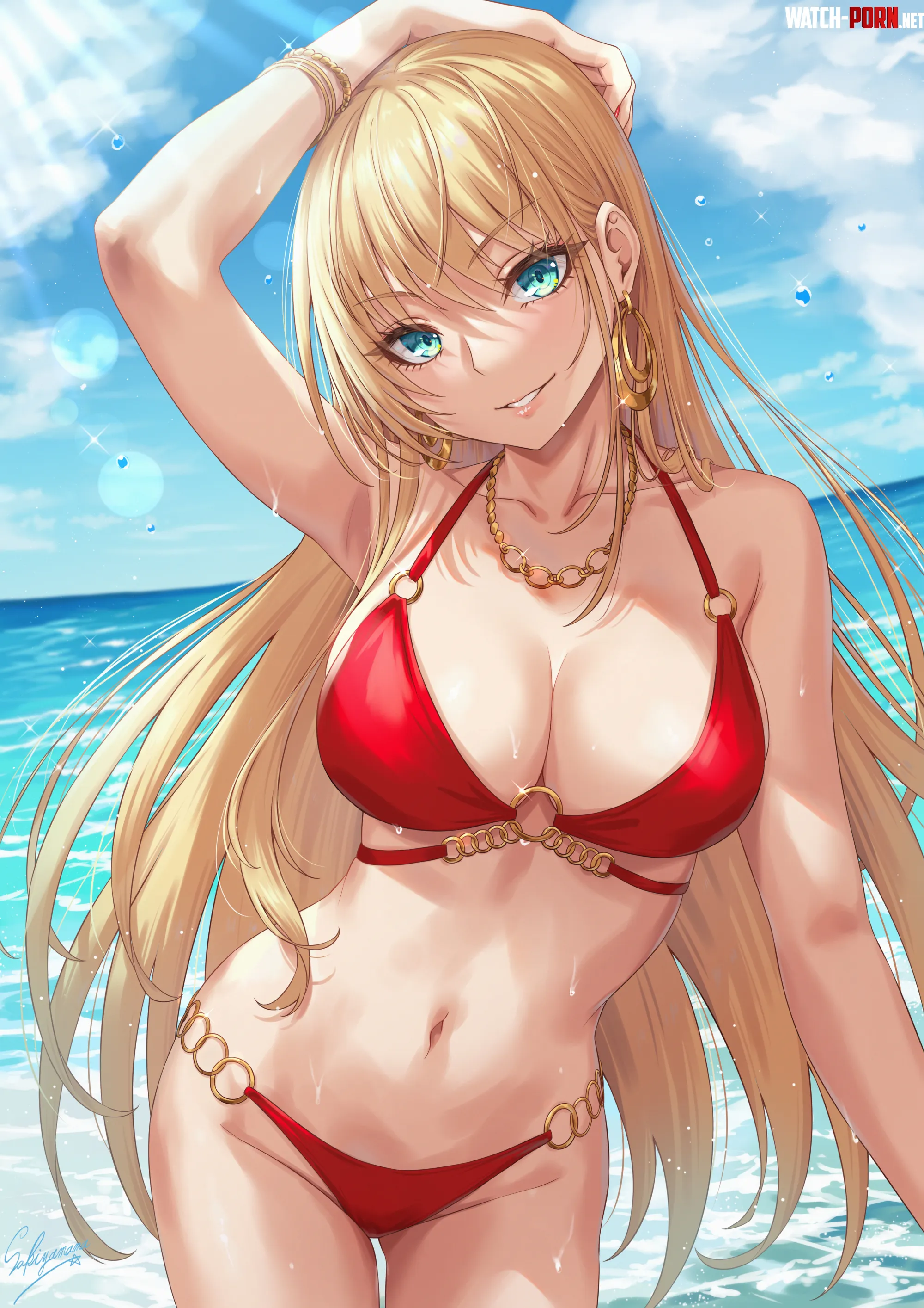 Blonde Beauty at the Beach [Original] by A_MASSIVE_PERVERT