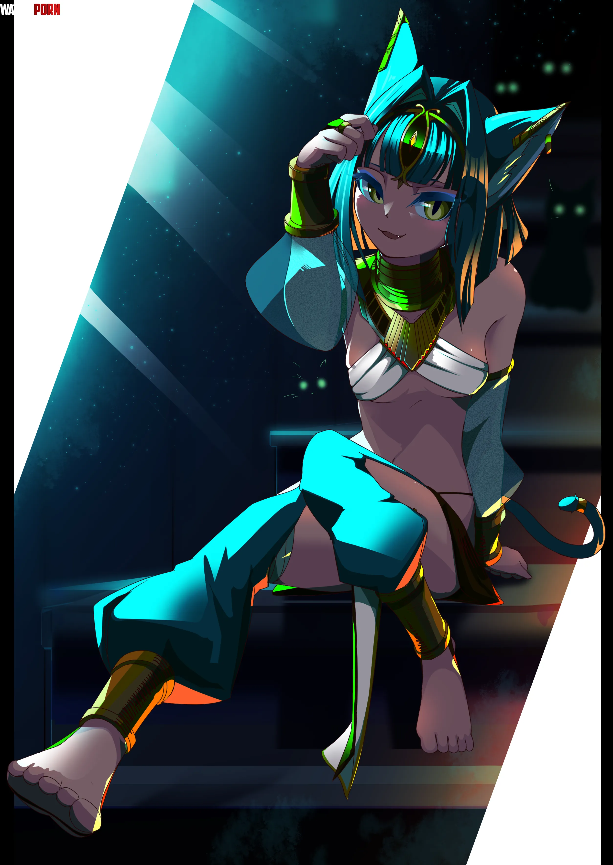 Teal Catgirl [Original] by Keyblade_Yoshi