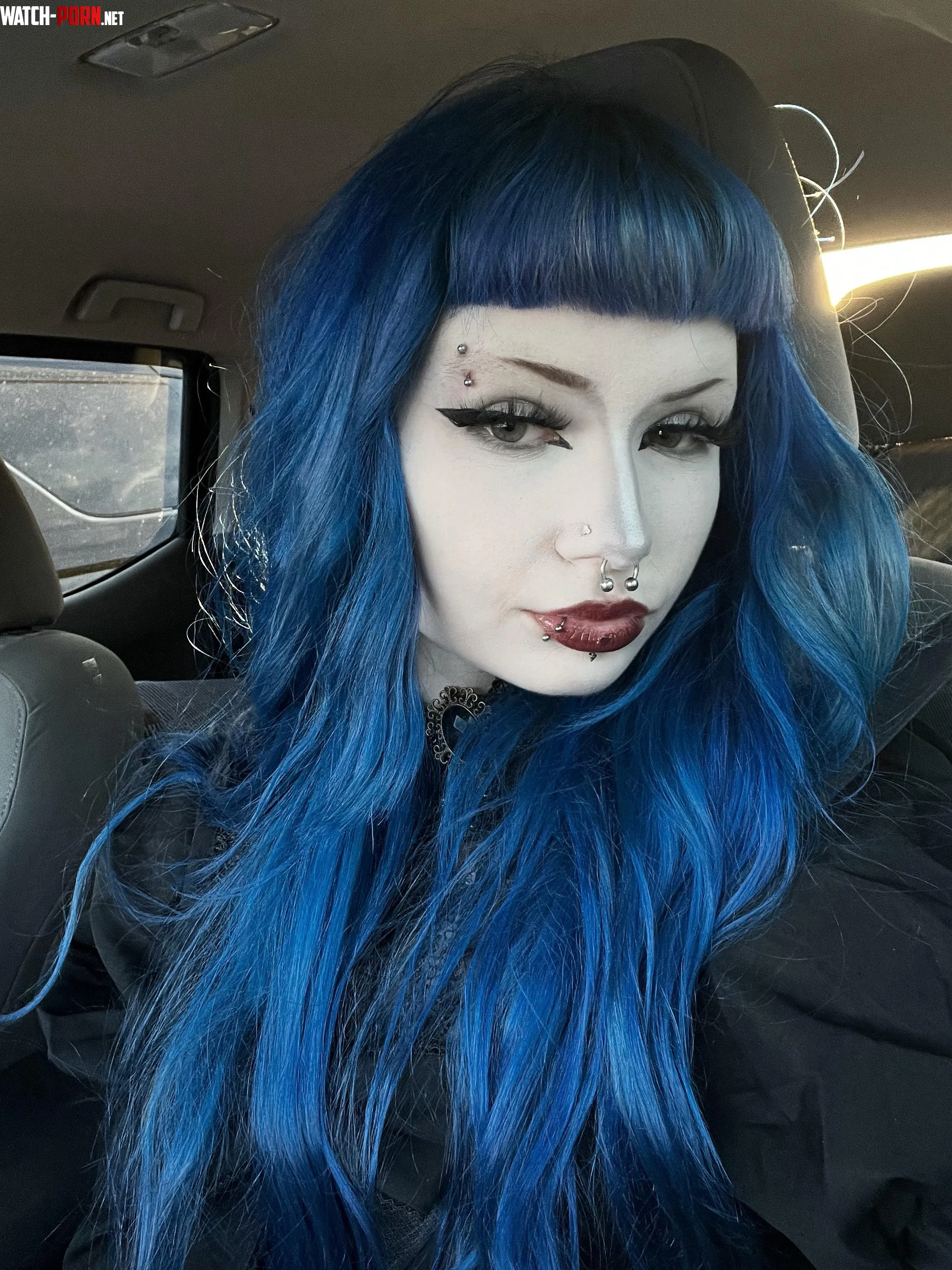 feeling down? blue haired emo is here! by pinkxpancakes