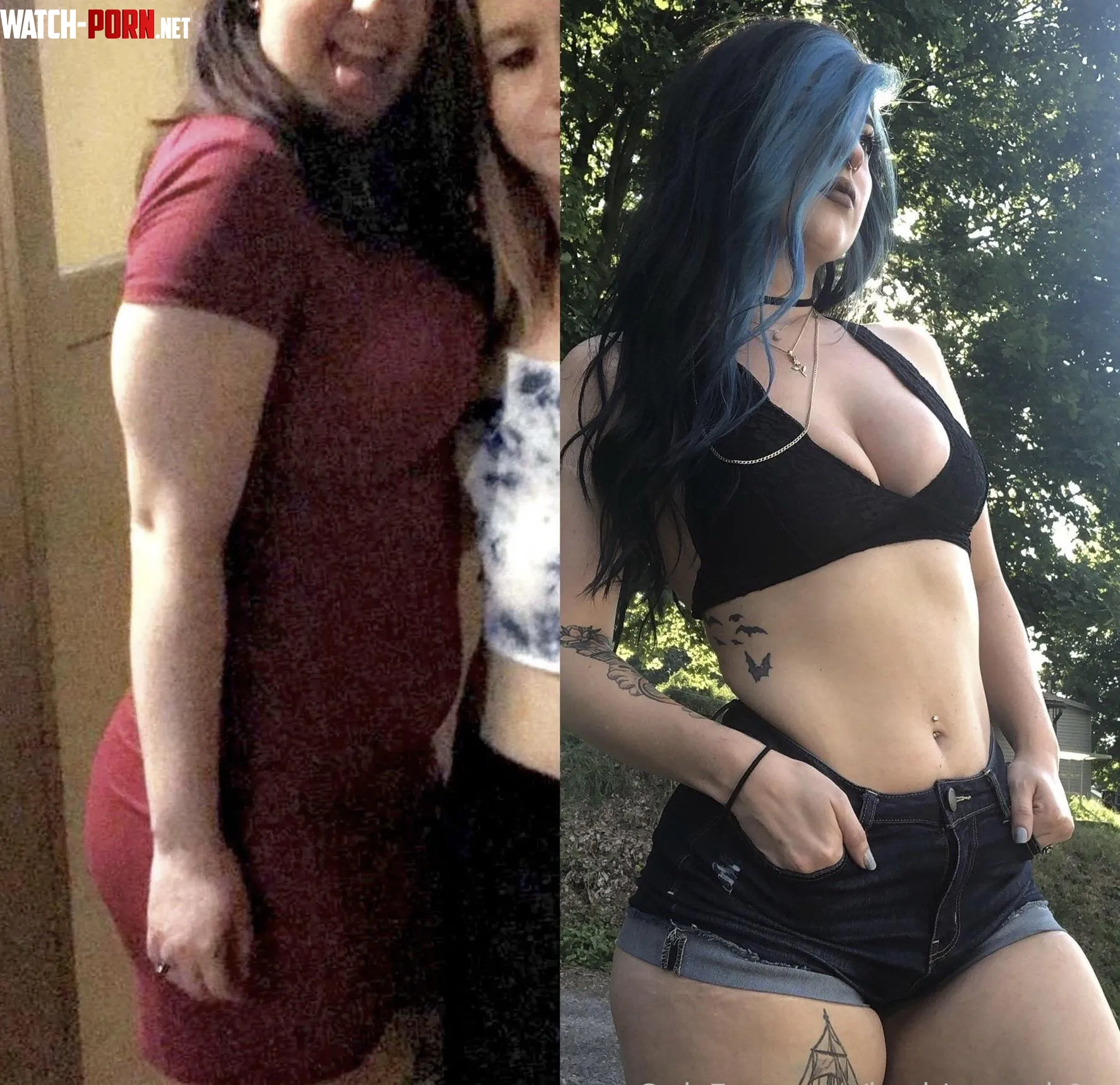 My goth transformation 1 year apart by Herbivorewh0re