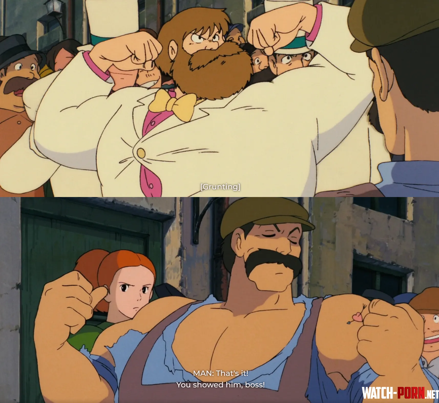 I didn't know there were some top-tier bara from Ghibli (Movie: Castle in the Sky) by ScarletWiddaContent