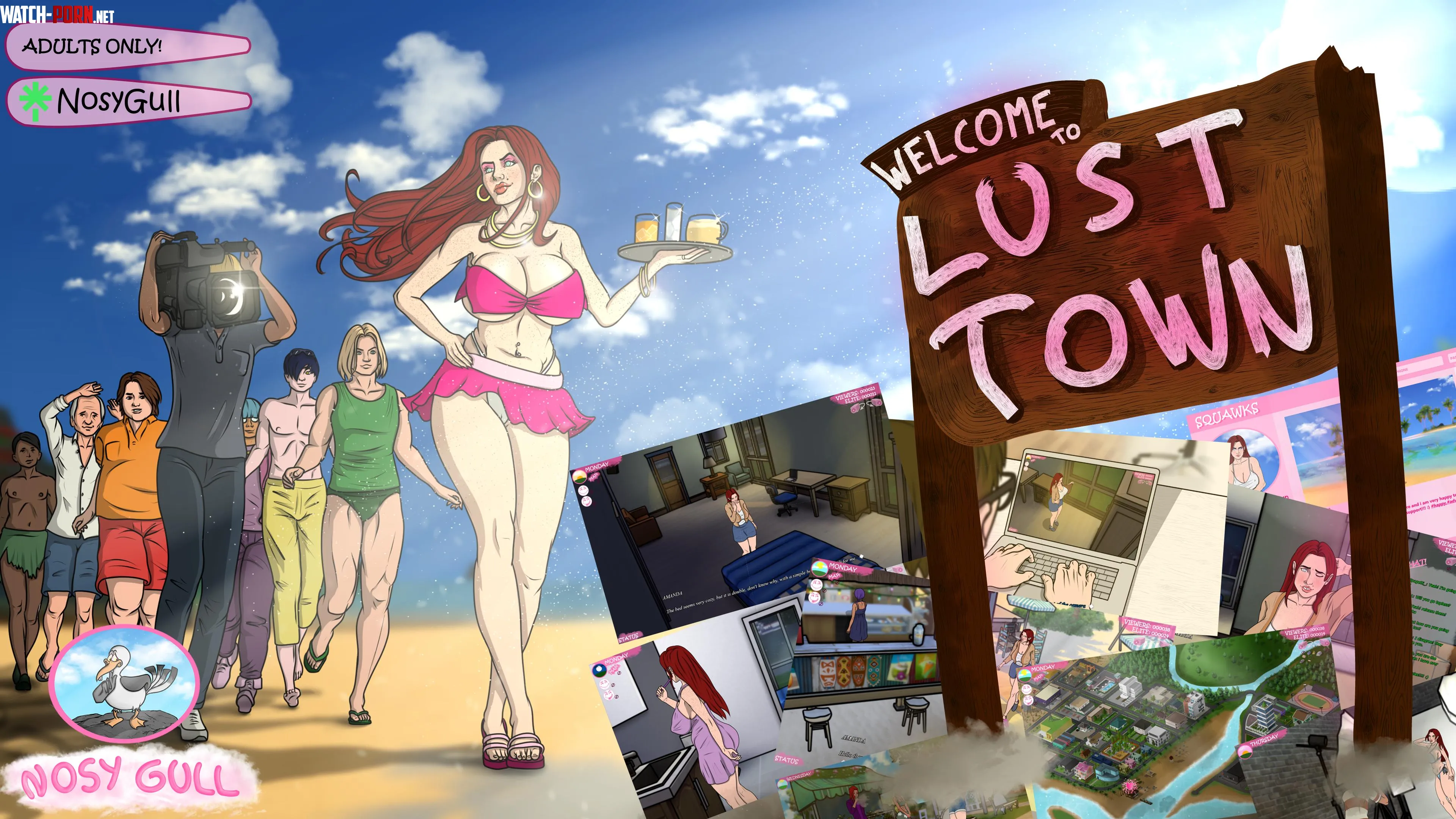 Amanda finds herself in a small coastal town... where loyalty might not last long 👀 (Lust Town, adult VN project) by Pale-Mountain-9382