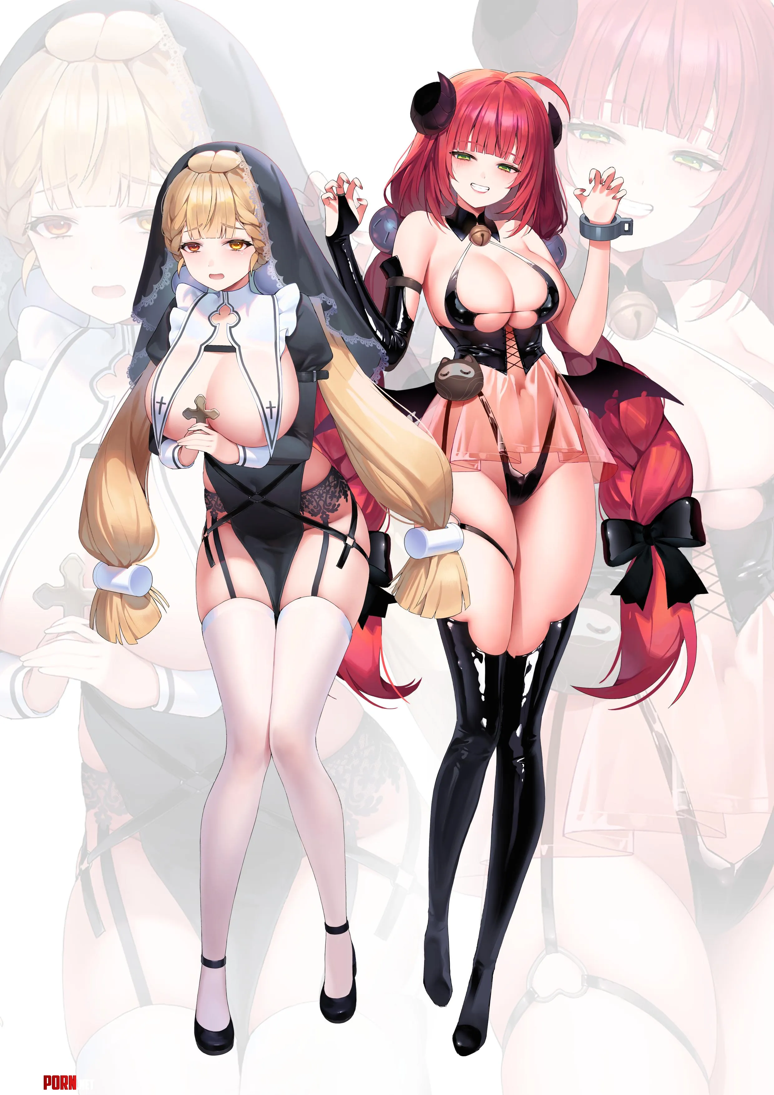 Nun Alice and Succubus Yuzuha (lemonpear/kkiki) [Zenless Zone Zero] by llamanatee