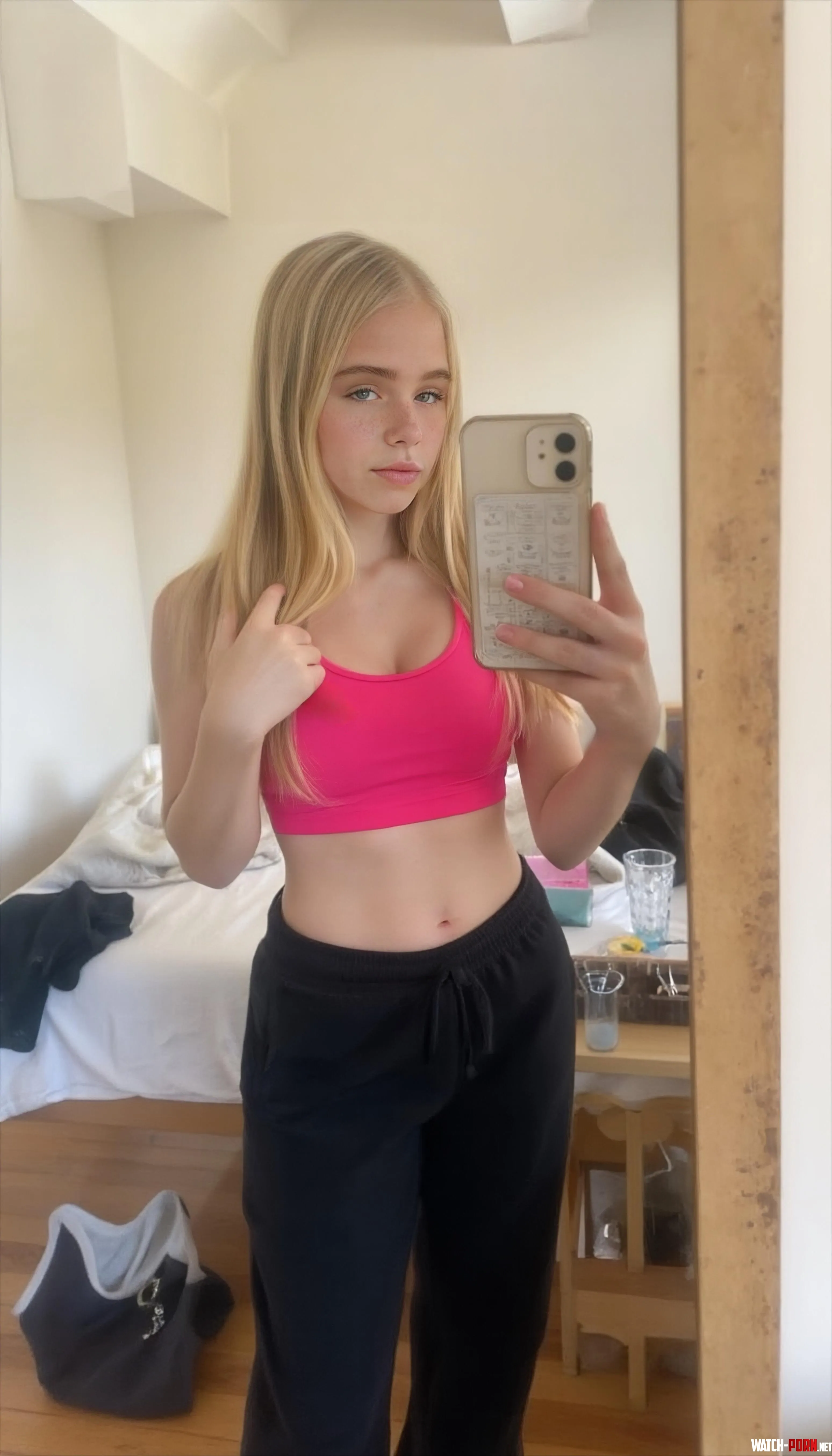 Pink crop top looks good on me by Avra_Synn