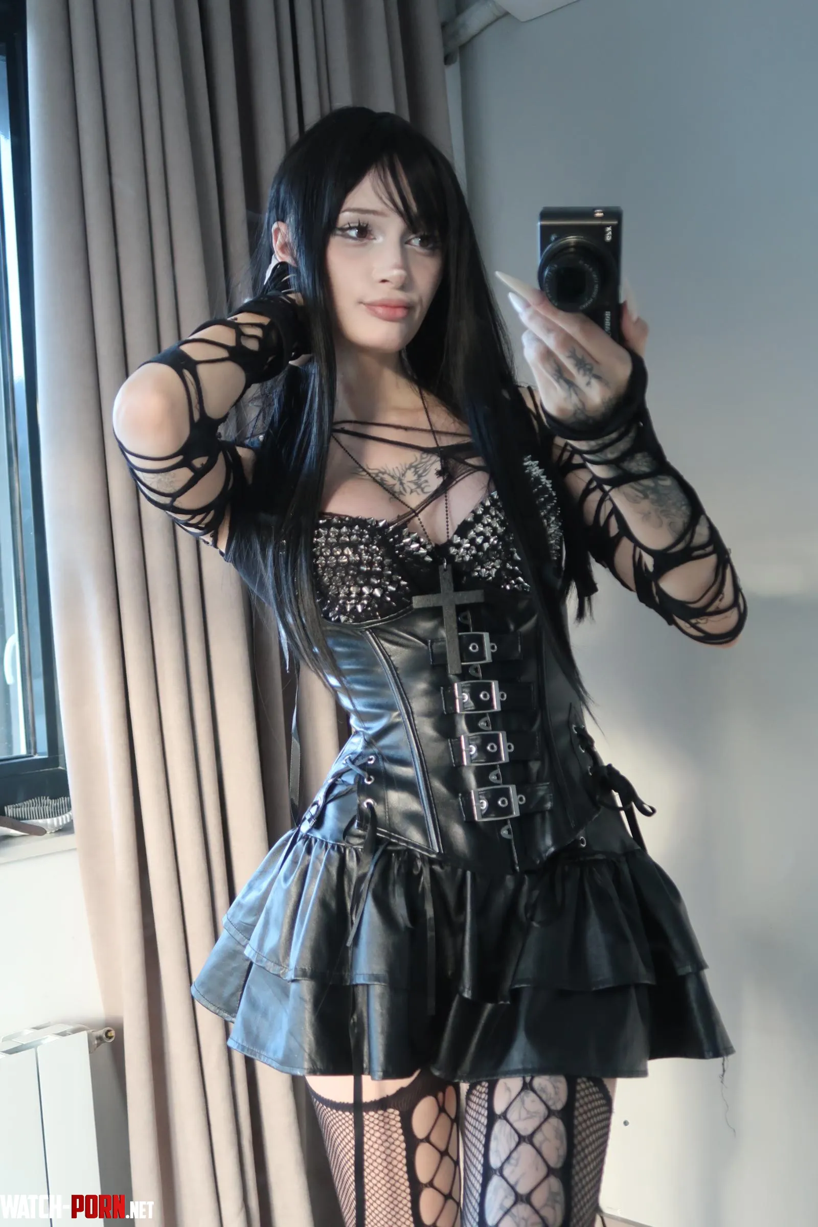 Getting better with my two fishnets by fallenemoangel111
