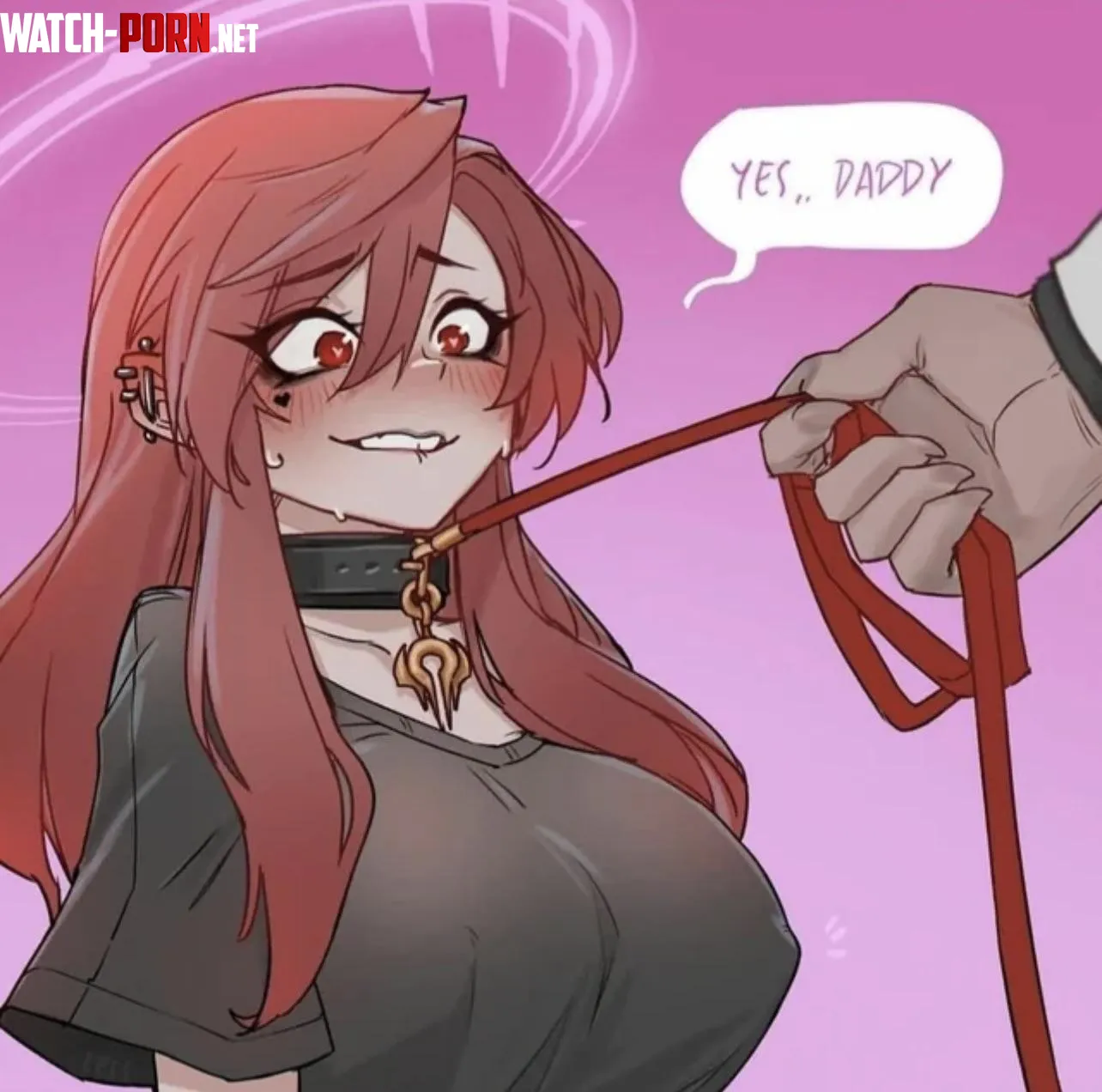 Lf color source “yes daddy” leash, hard nipples by ExistingRadish7055