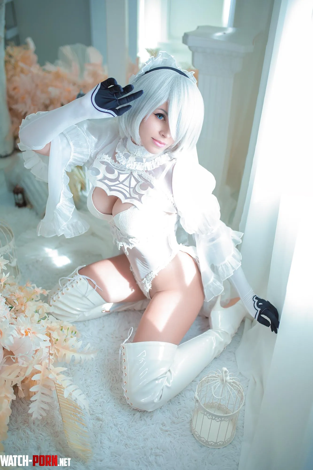 White Bride 2B cosplay by Yuna Kairi by YunieSunshine