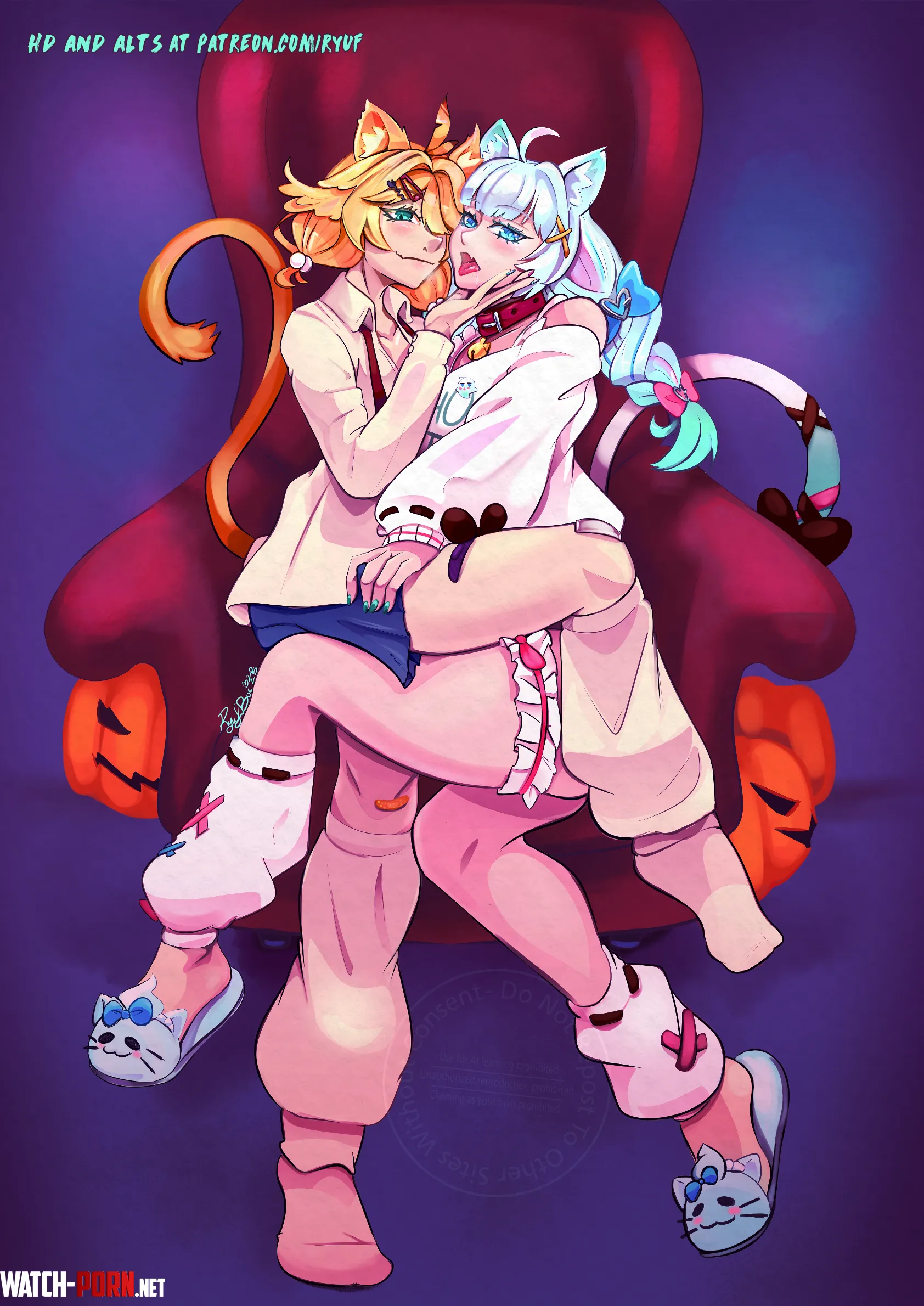 Doki and Mint prepping for Halloween [Original] (Ryufboi) by Ryuf_Art