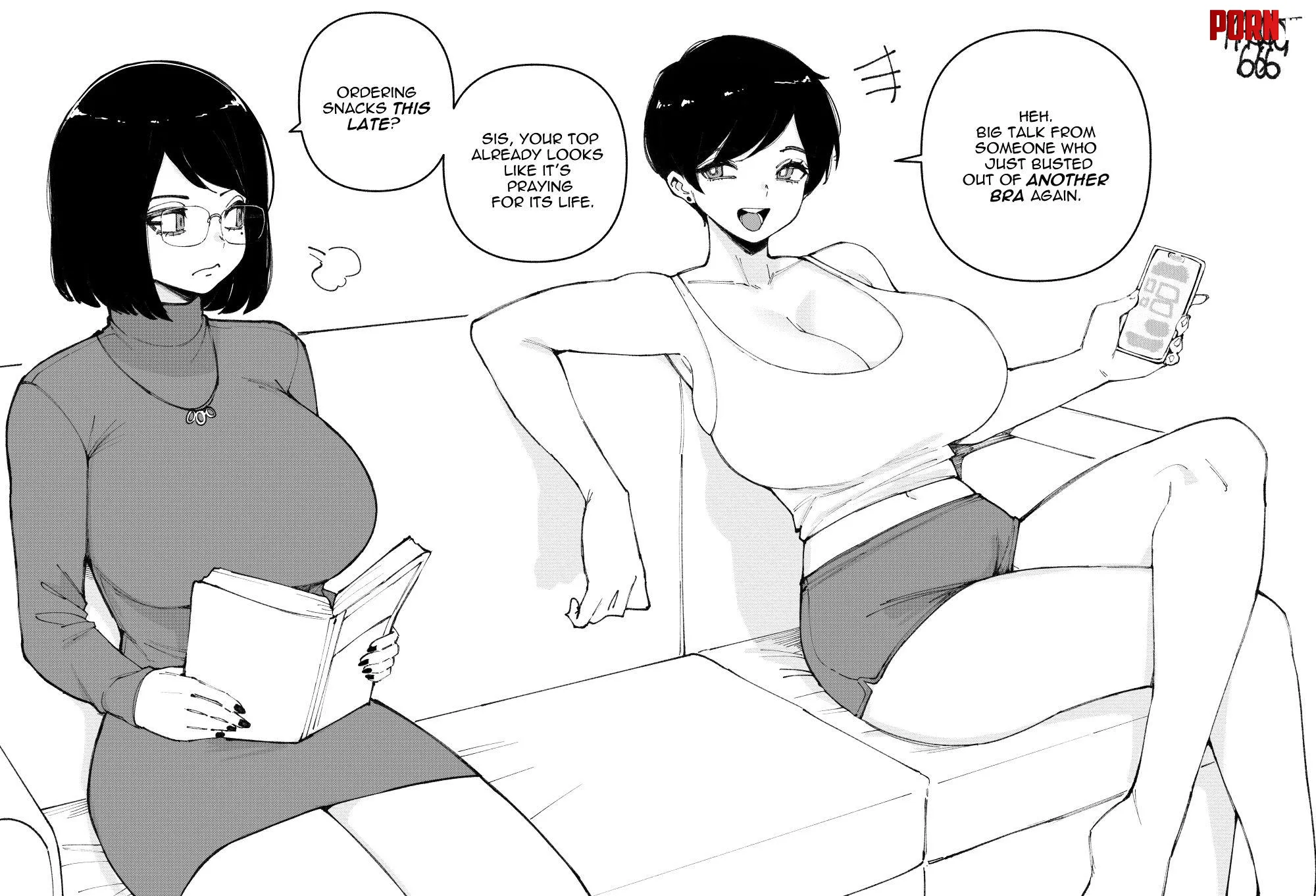 Just some sisterly boob banter (@Norman_Maggot) by PastelBanana0107