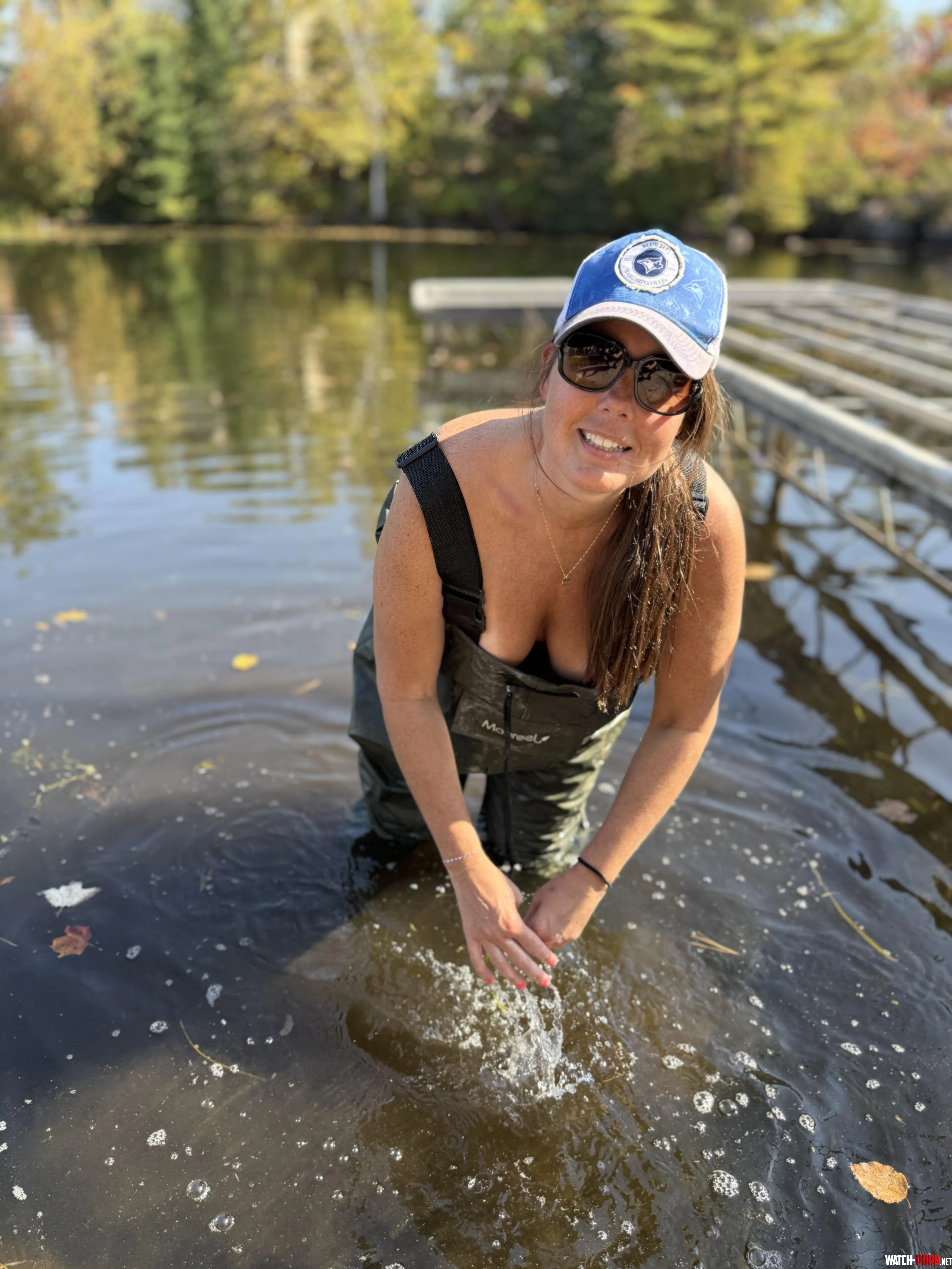 Nothing on but hip waders and a ball cap by SoleDependency