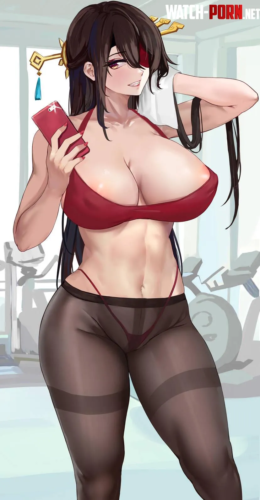 Beidou taking a selfie (Loooyd) [Genshin Impact] by Hornymancer88