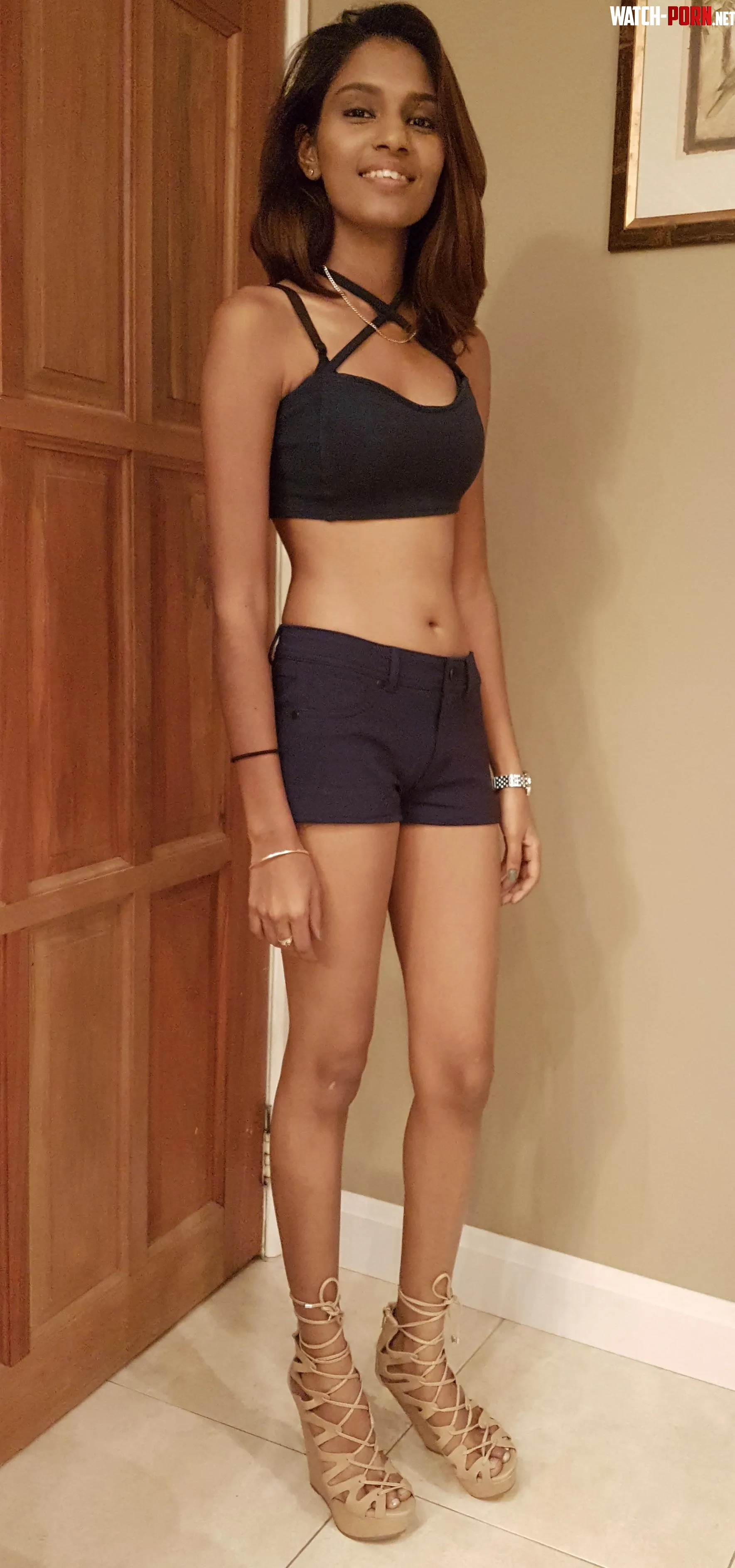 Crop top and shorts by throwaway942102