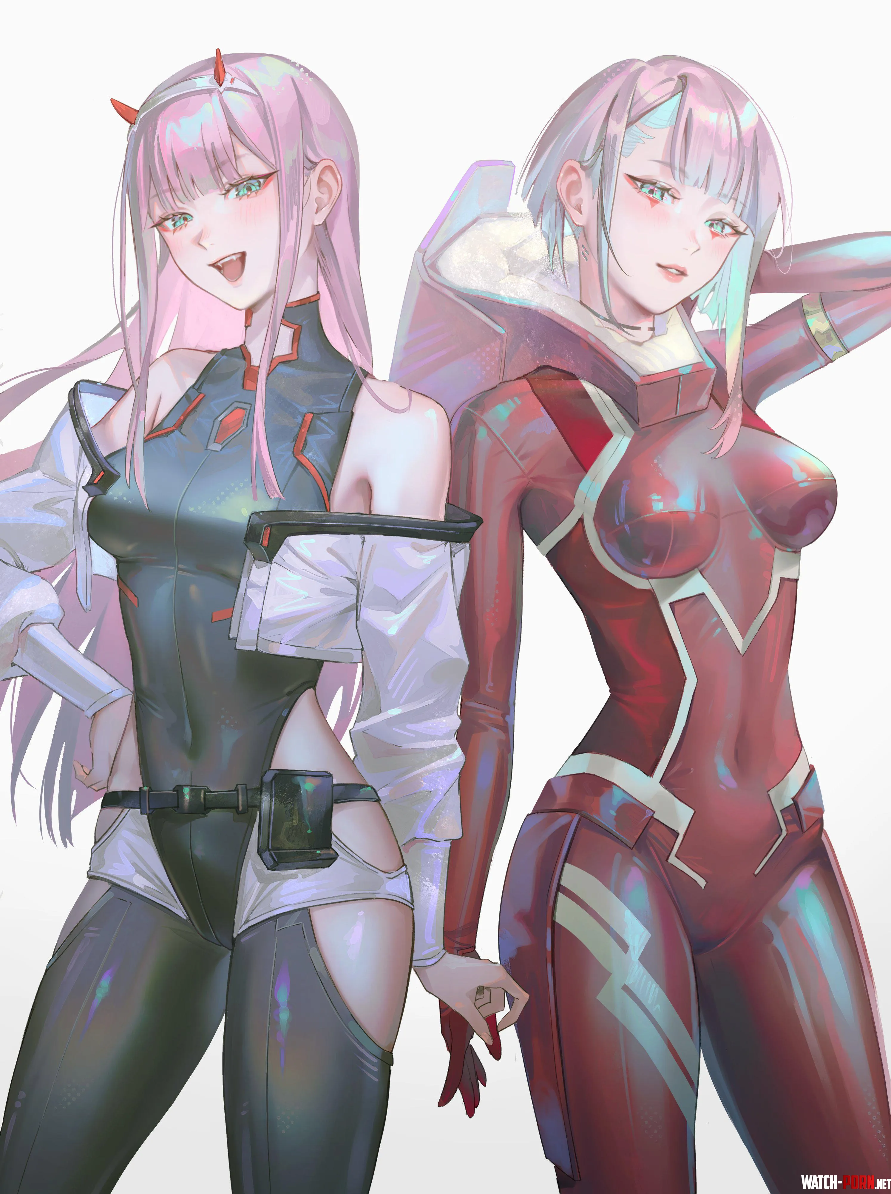 ZeroTwo and Lucy outfit swap [Darling in the Franxx, Cyberpunk Edgerunners] by Hortkind78