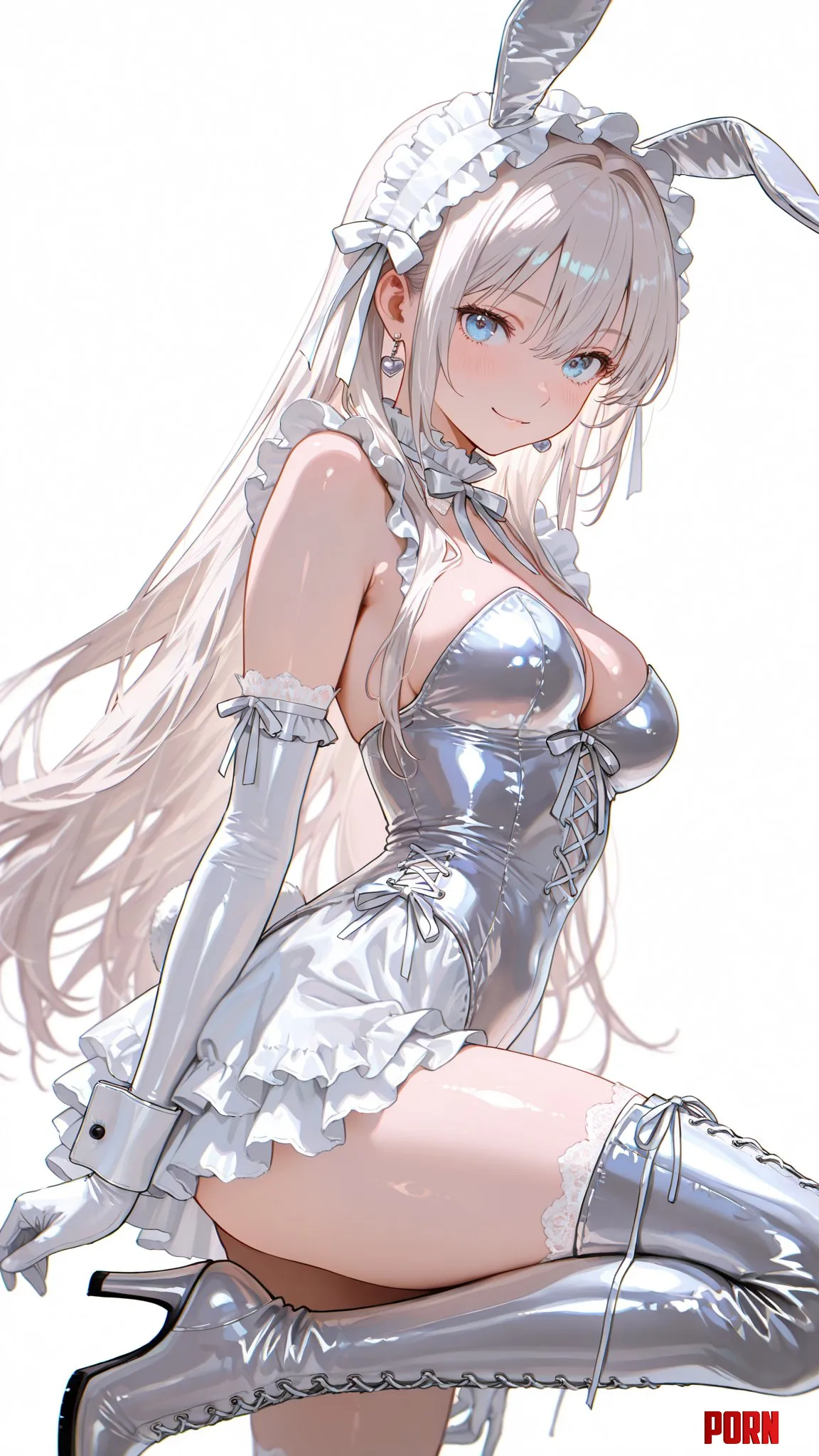 Silver Metallic Bunny Girl by WoolsonDaSheep