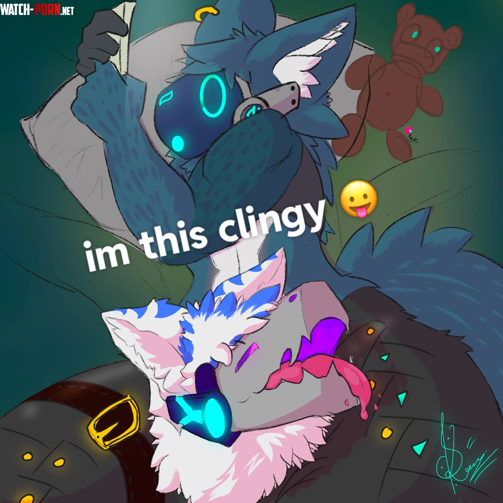 Frizz got captured (SleshKat X Frizzy protogen) by GuardianKonstar