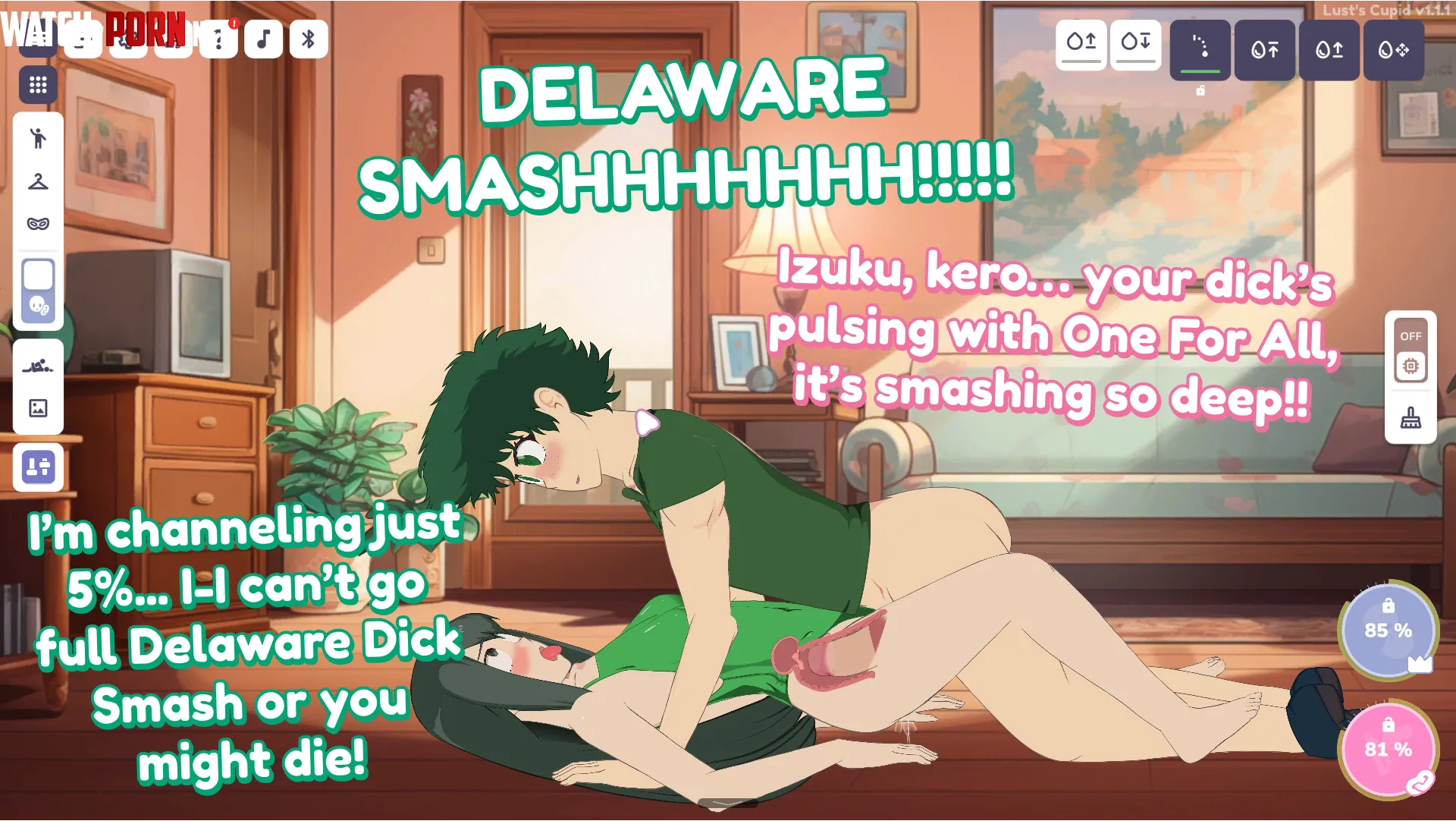 Using my quirk to SMASH girls, hoping Ochako doesn't find out! (Lust Cupid) by dinotonte