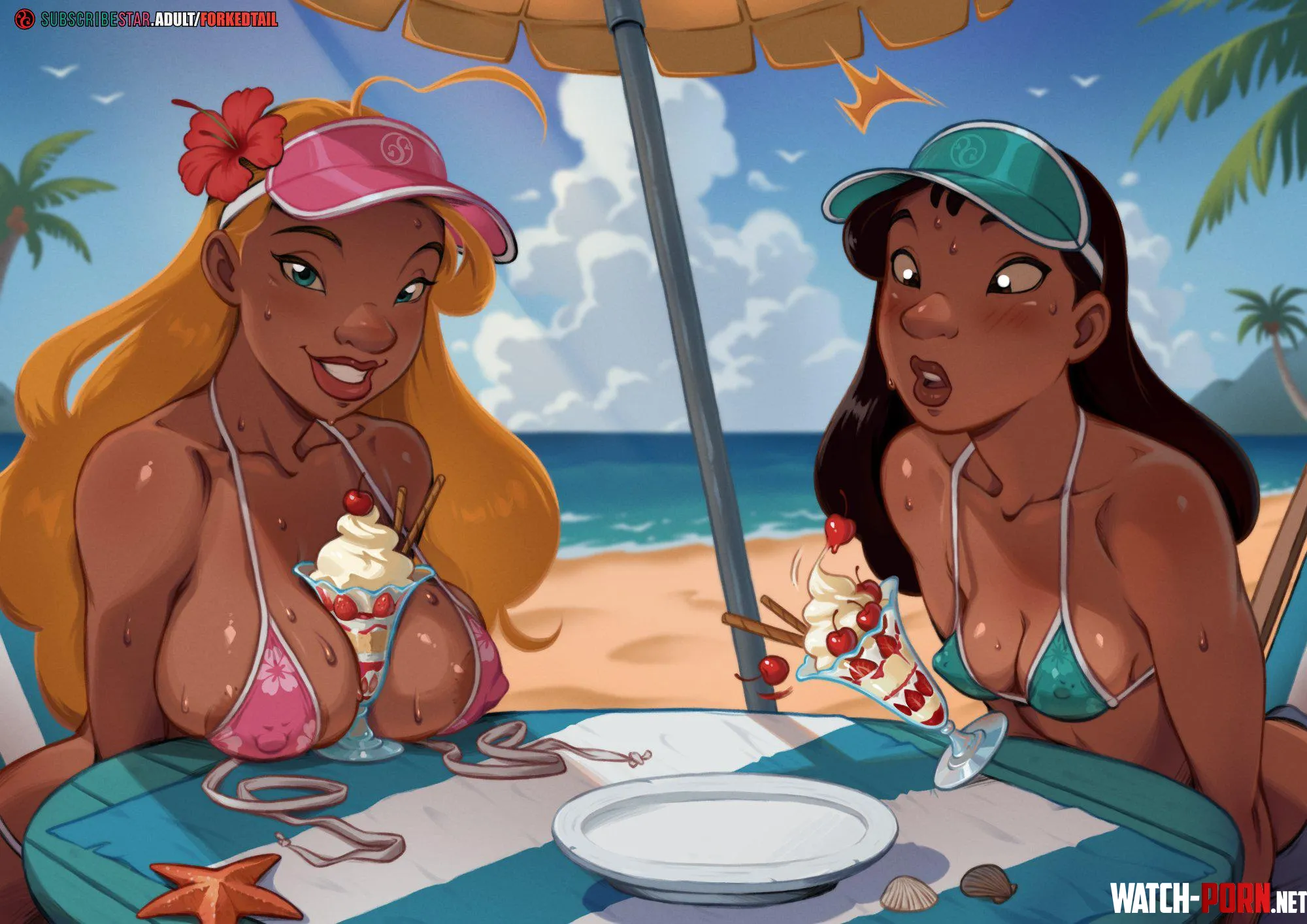 Nani and the Lifeguard (ForkedTail) [LILO & STITCH] by AlKo96